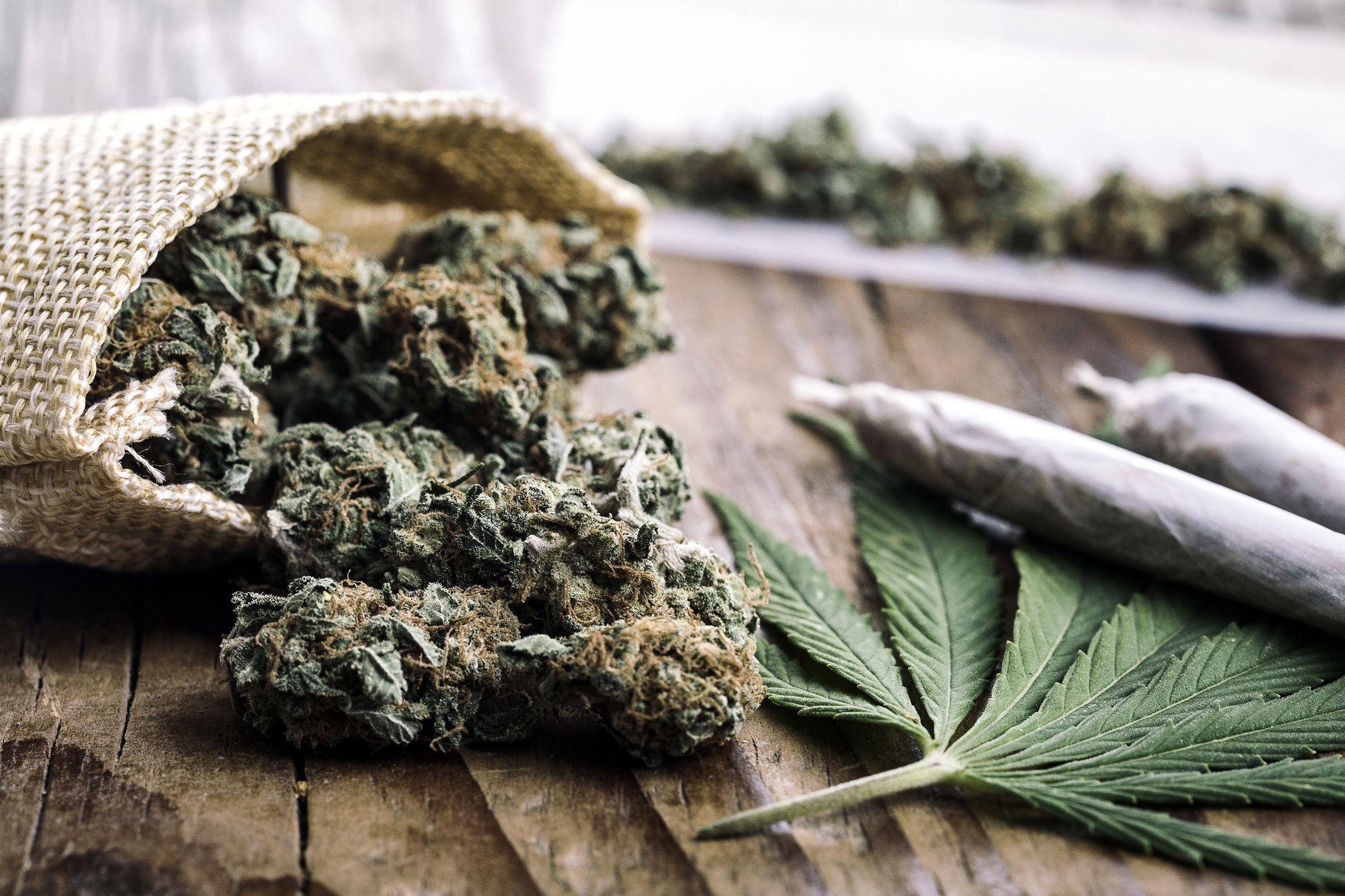 marijuana buds with marijuana joints