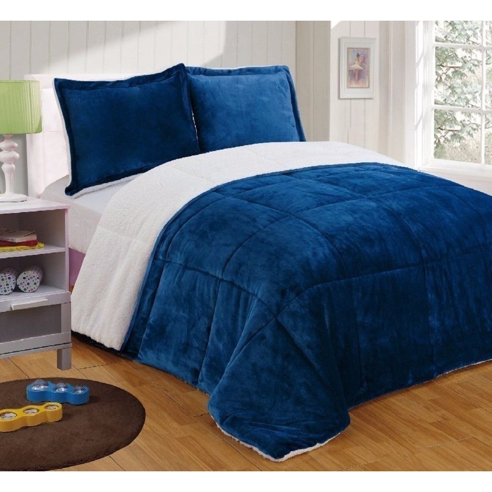 Chezmoi Micromink Sherpa Comforter Set