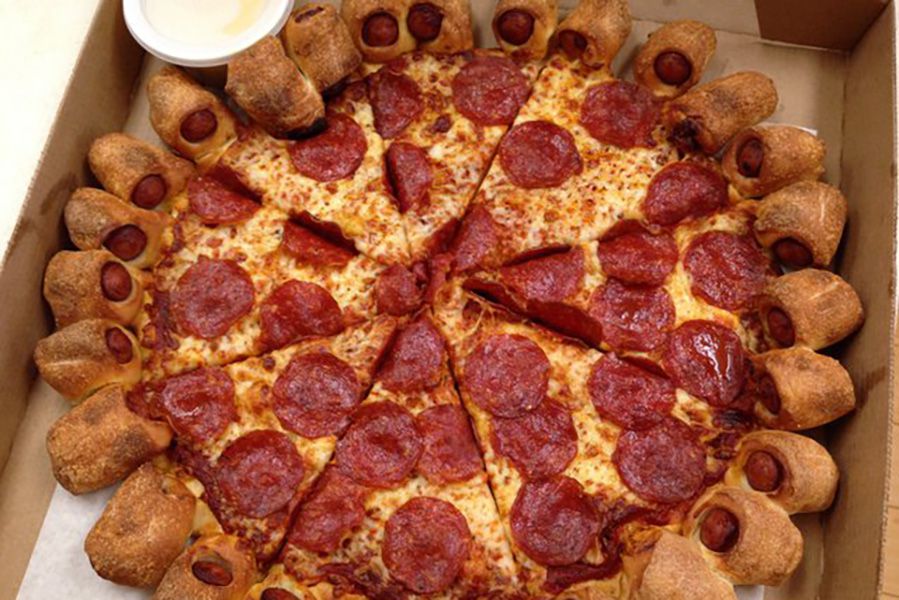 pizza hut hot dog bites pizza