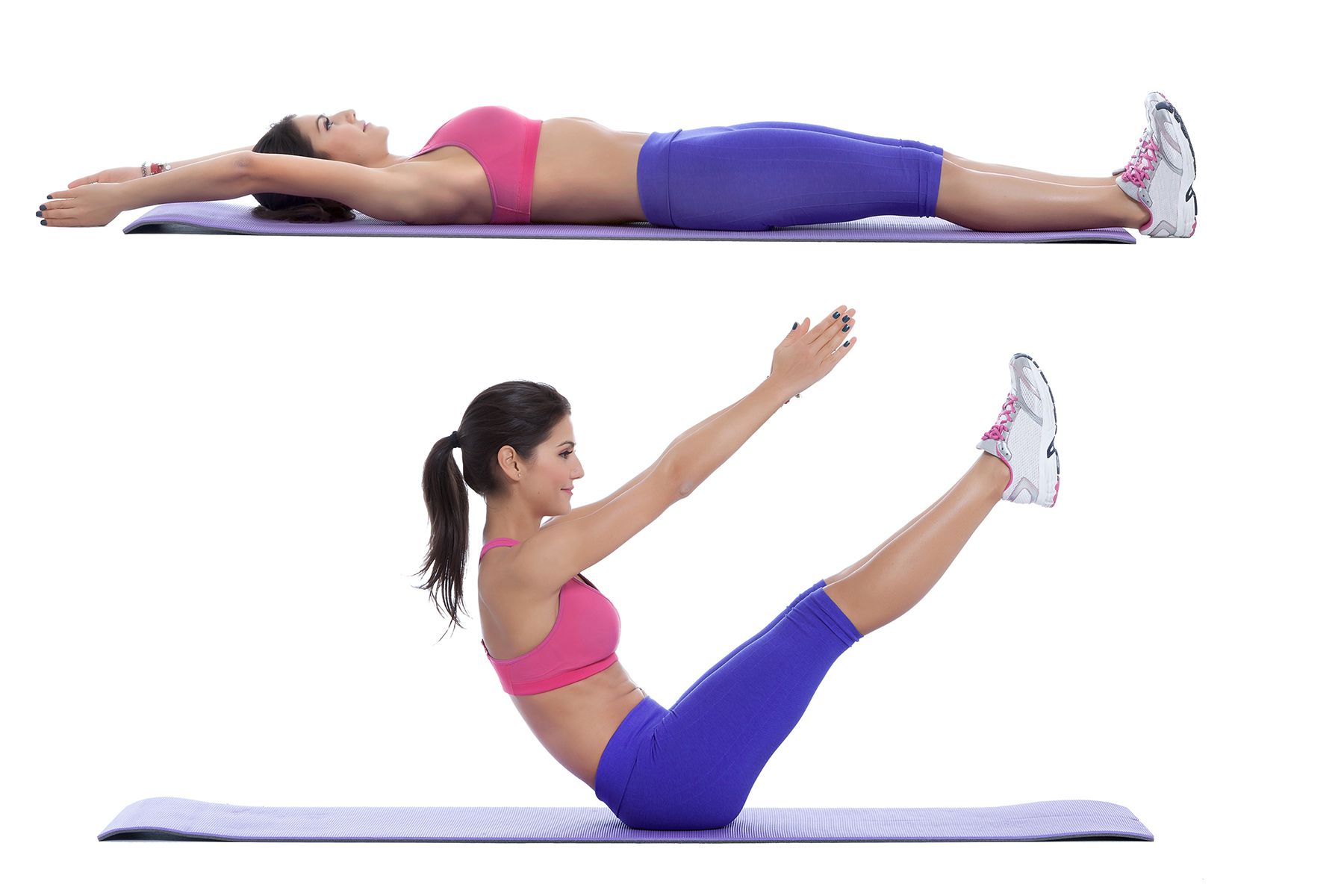 woman doing v-sits