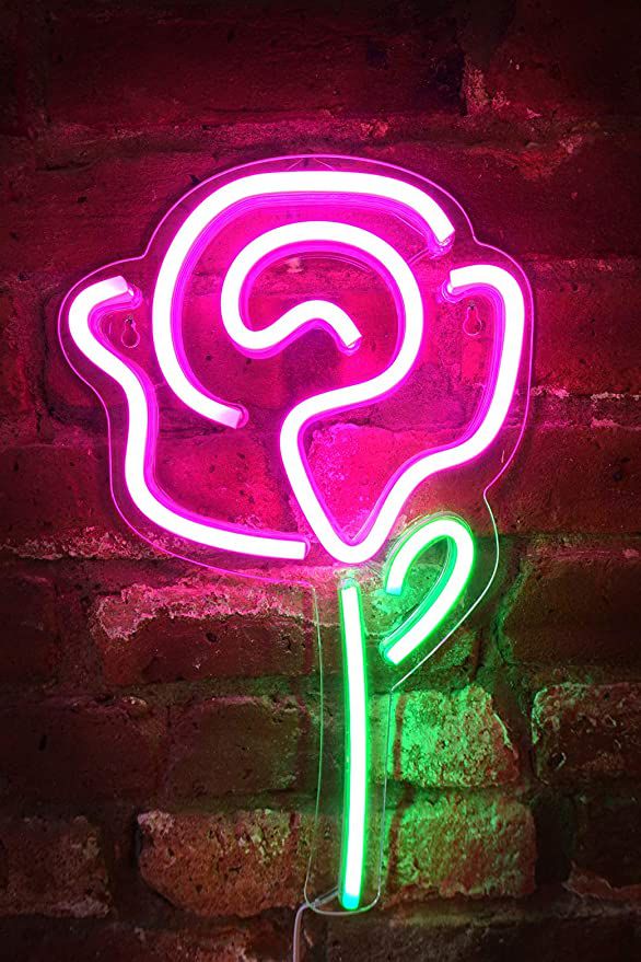 Isaac Jacobs LED Neon Pink Rose Flower
