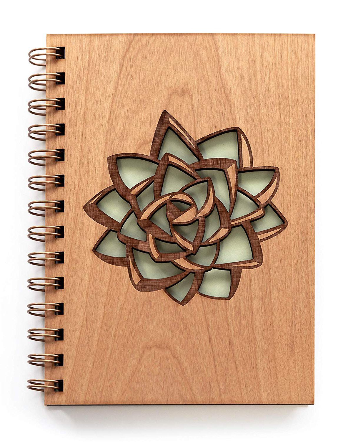 Succulent Laser-Cut Wood Journal