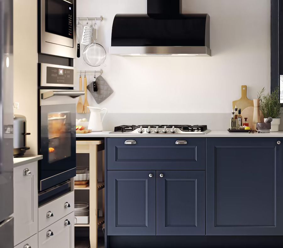 Staged photo of SEKTION kitchen system from Ikea