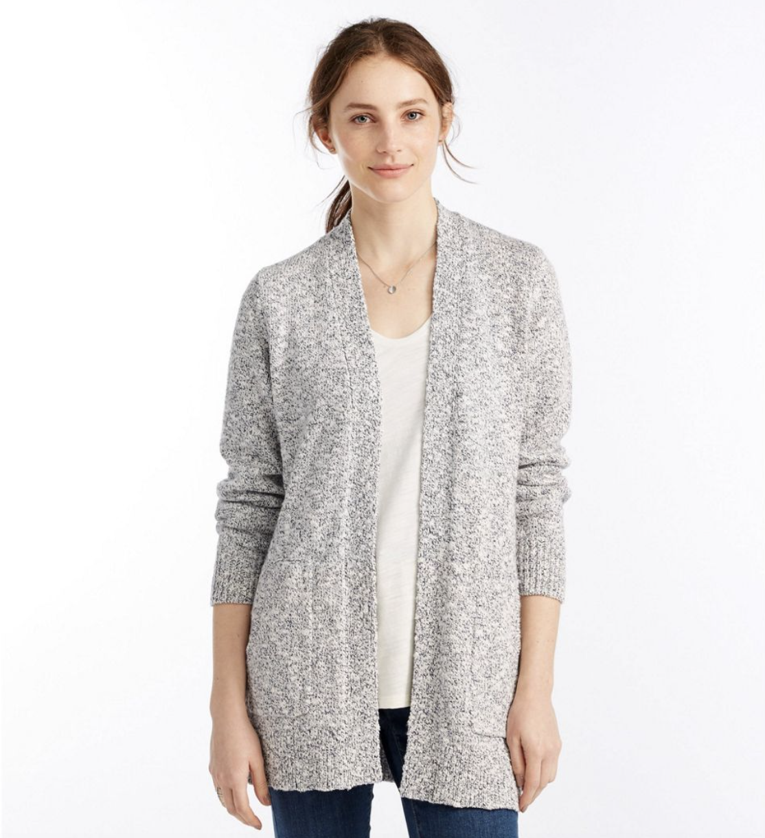 L.L.Bean Cotton Ragg Open Cardigan