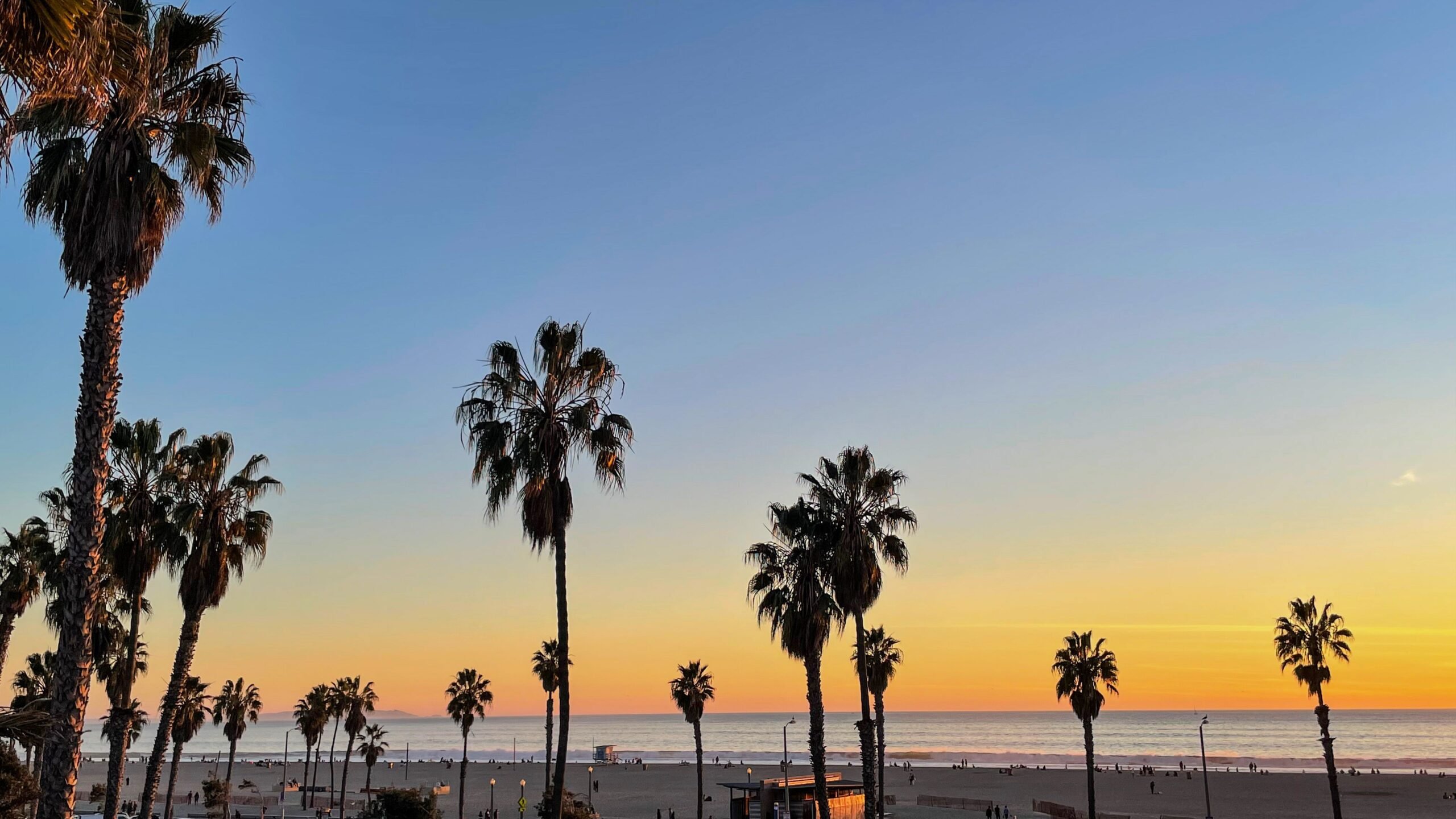 Sunset over water in Marina del Rey, CA