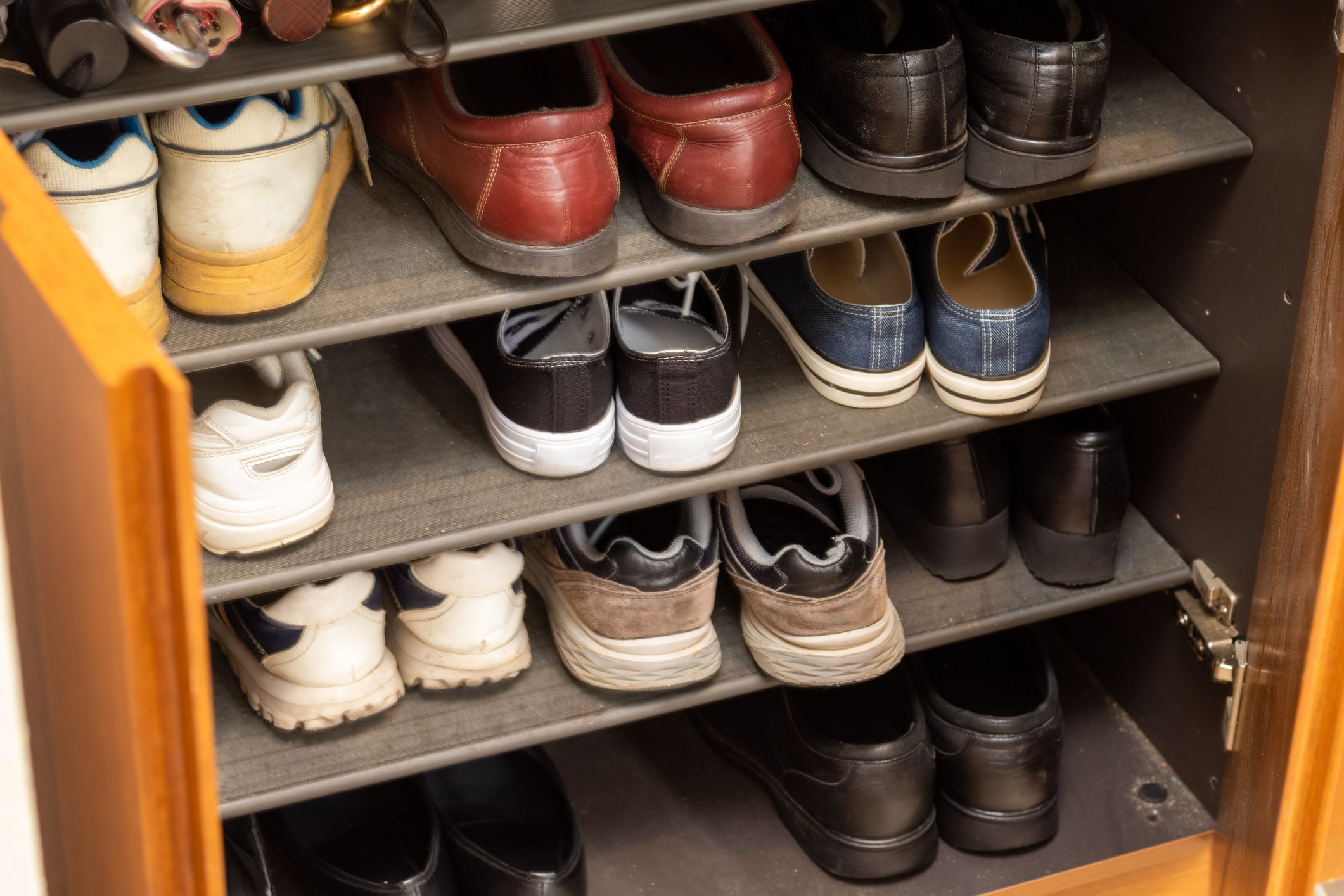 Lots of shoes in the shoe box