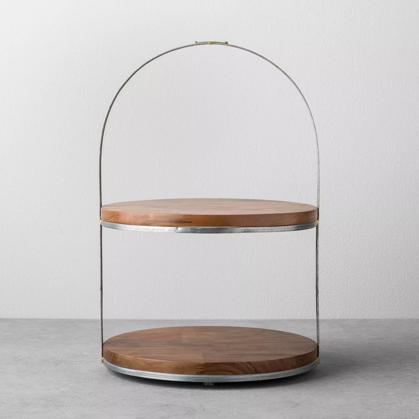 Hearth & Hand With Magnolia Wood and Metal Cake Stand