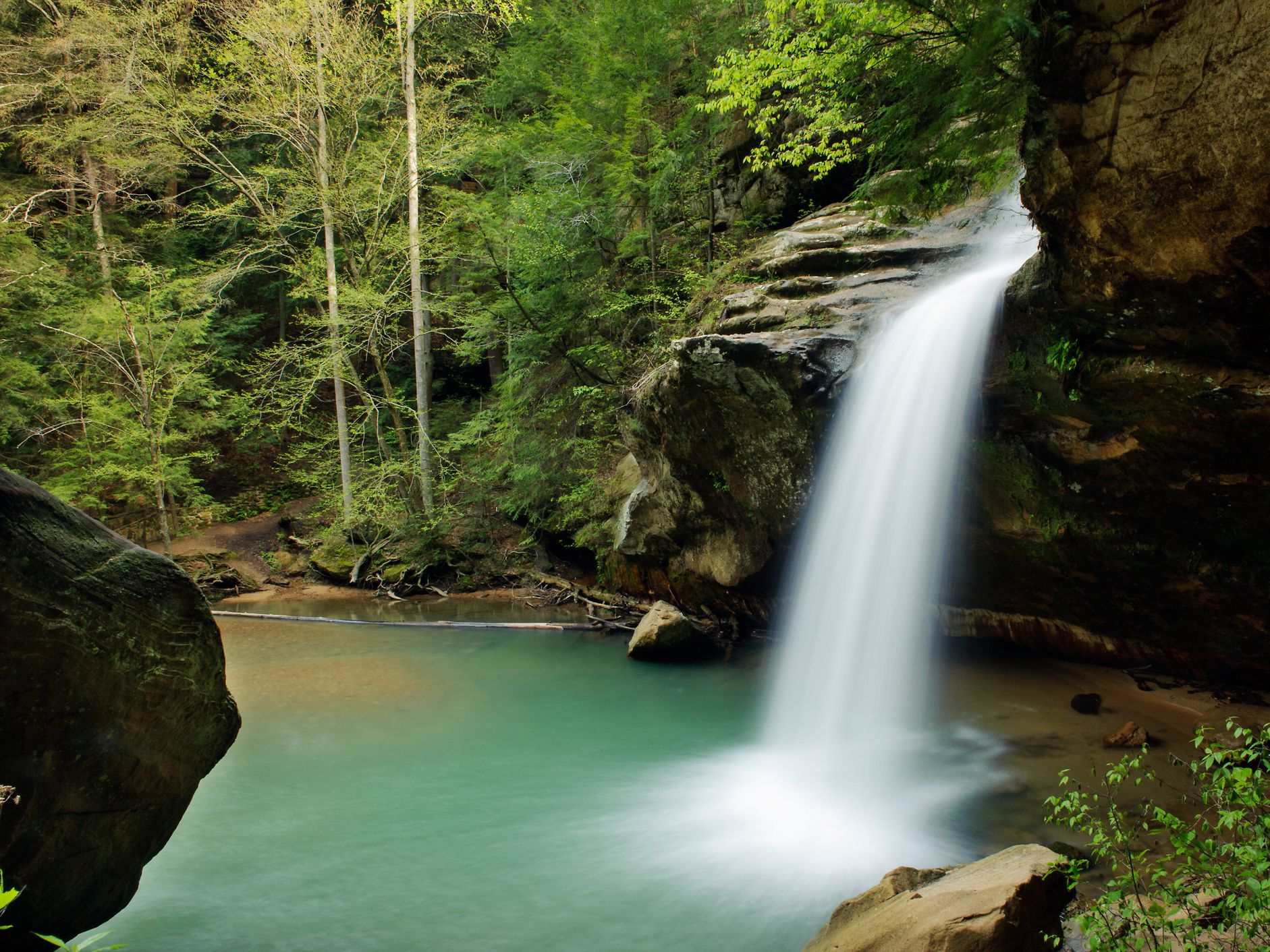 The Lower Falls on Queer Creek in Hocking Hills State Park, Ohio.