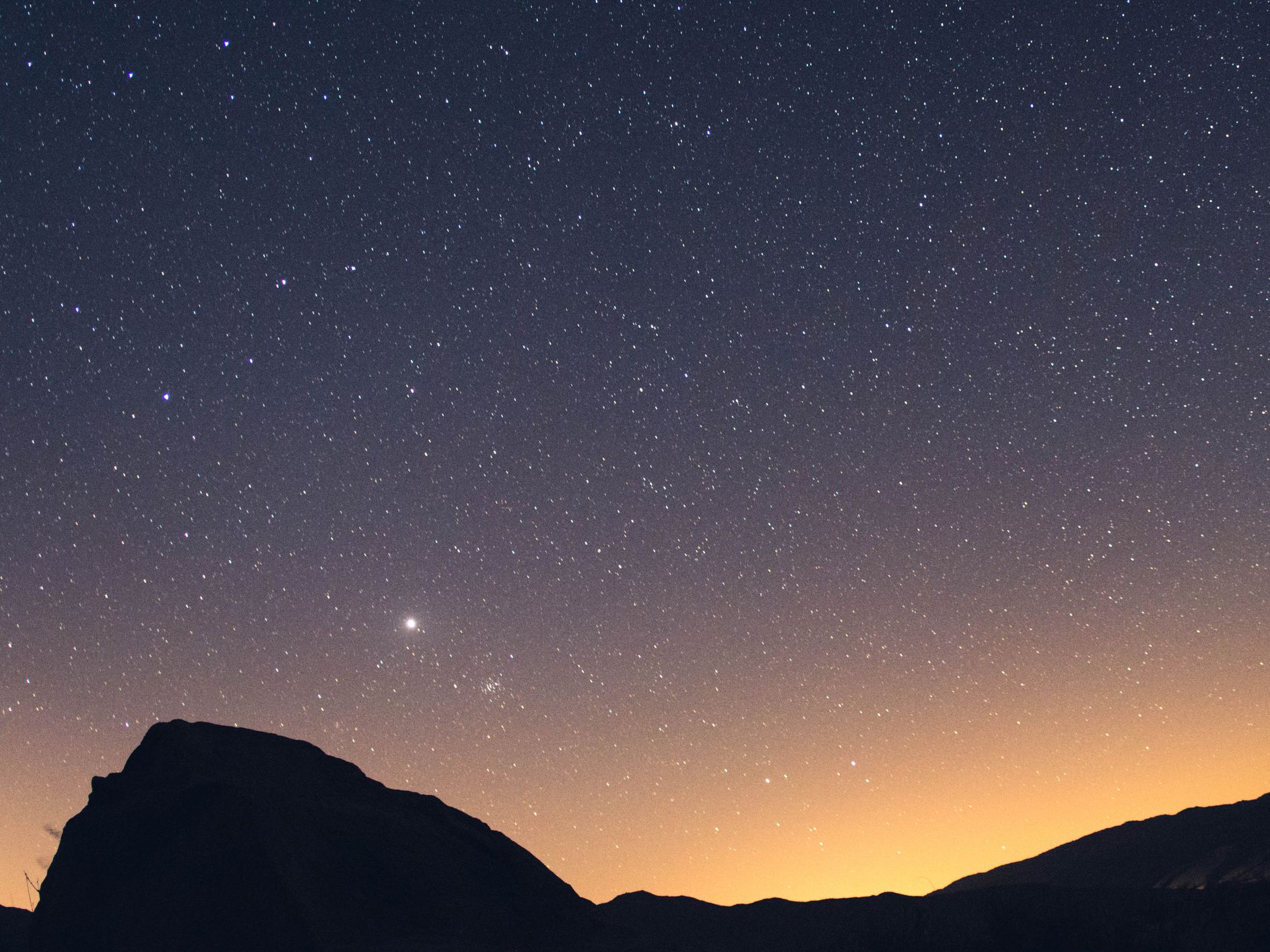 stars in the sky over the desert