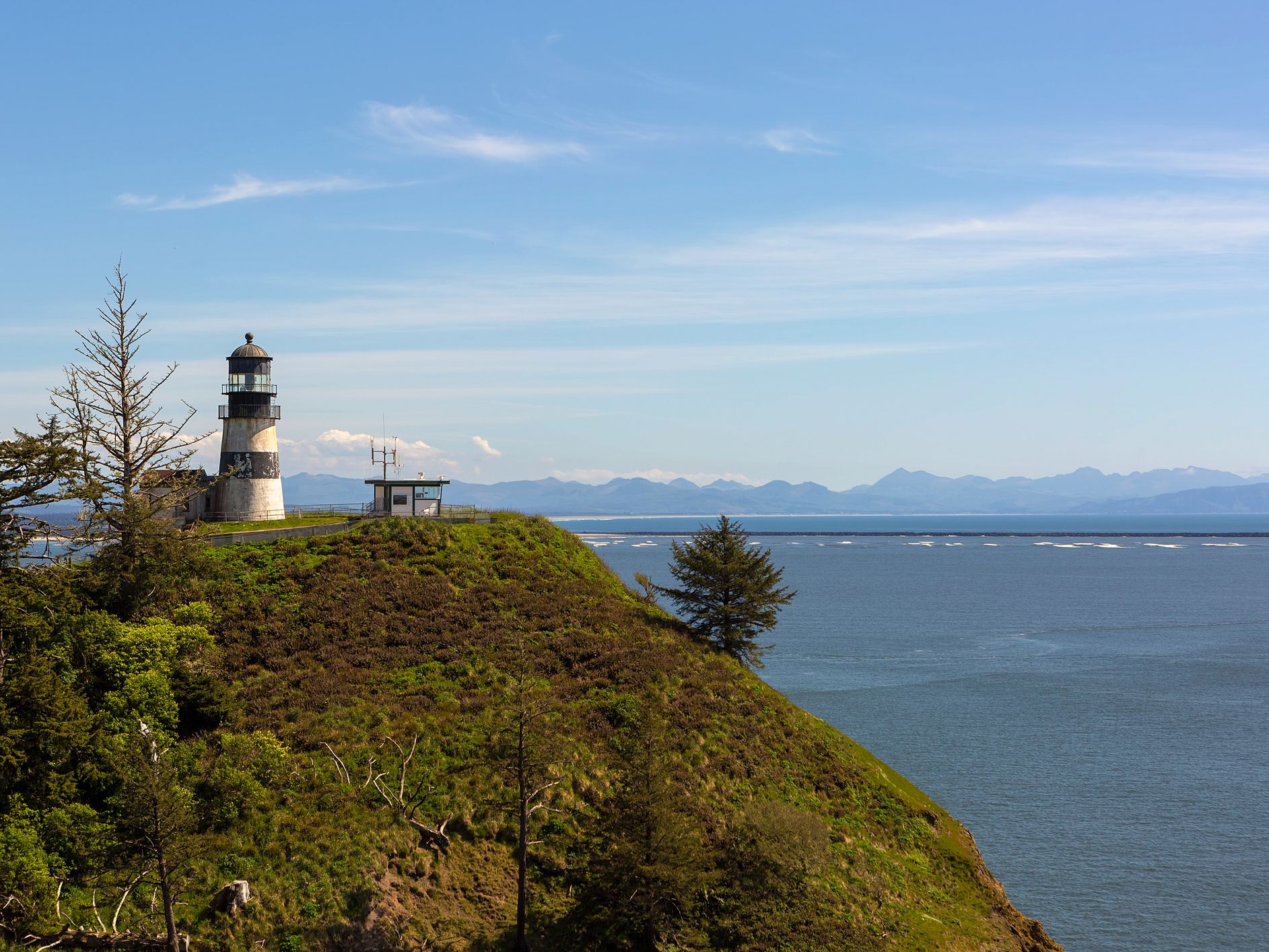 Cape Disappointment Lighthouse at Ilwaco Washington State on Long Beach Peninsula