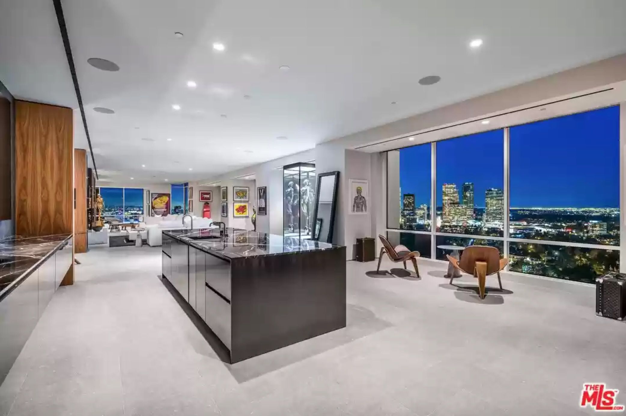 The Weeknd Westwood Condo interior with beautiful views out of floor to ceiling windows