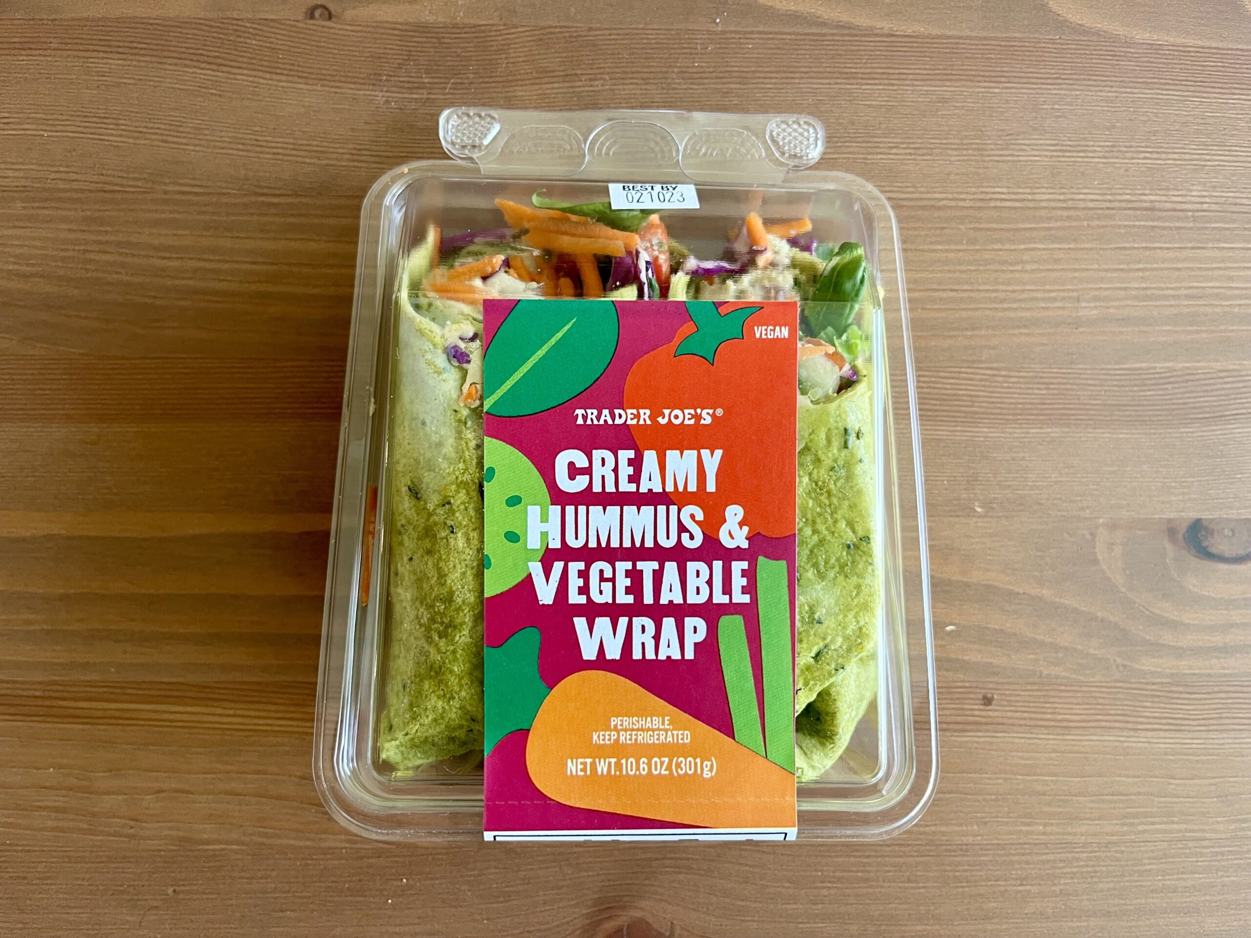 6. Creamy Hummus and Vegetable Wrap