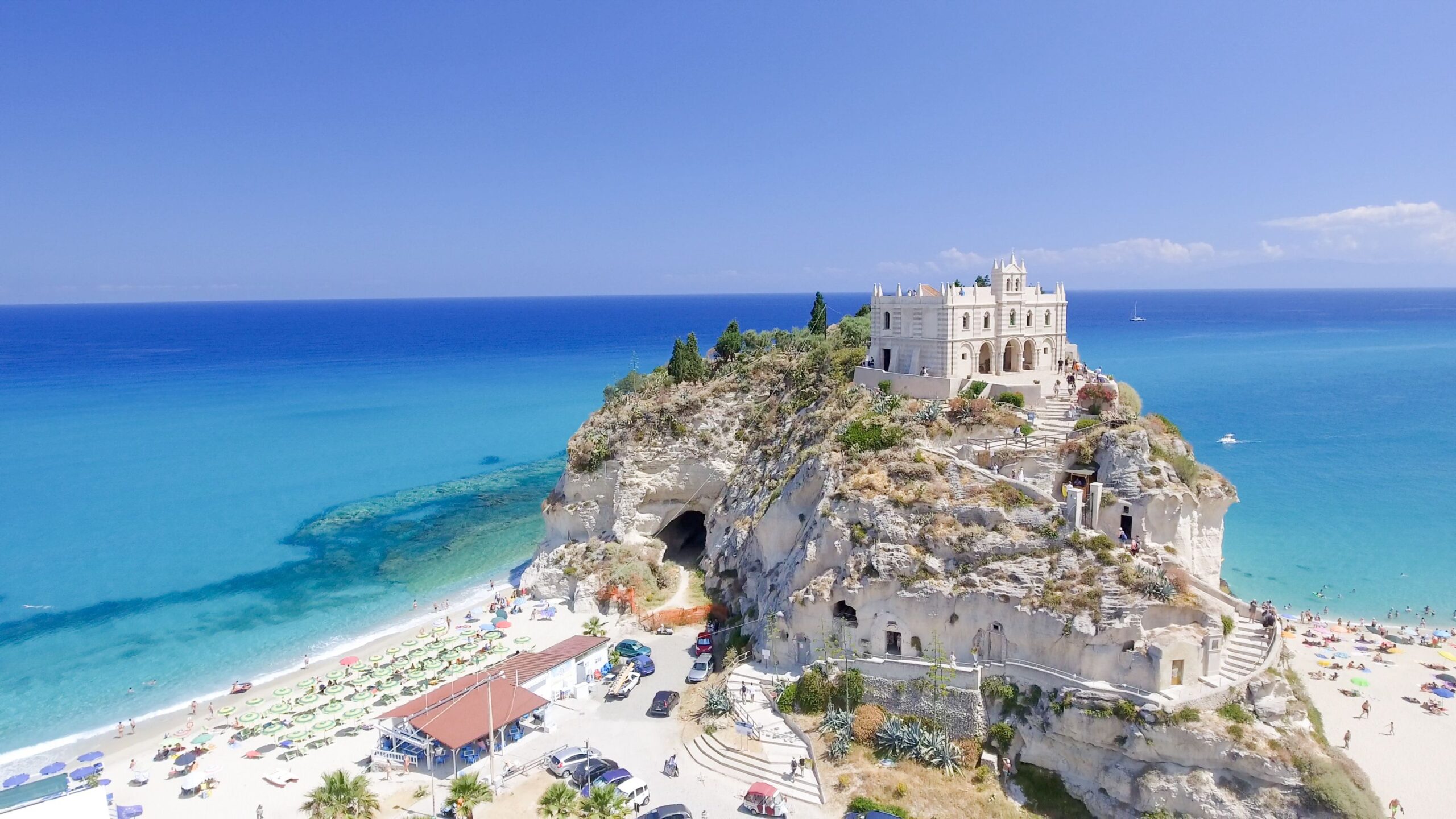 Tropea, Italy. Aerial view of Santa Maria dell'Isola Monastery.