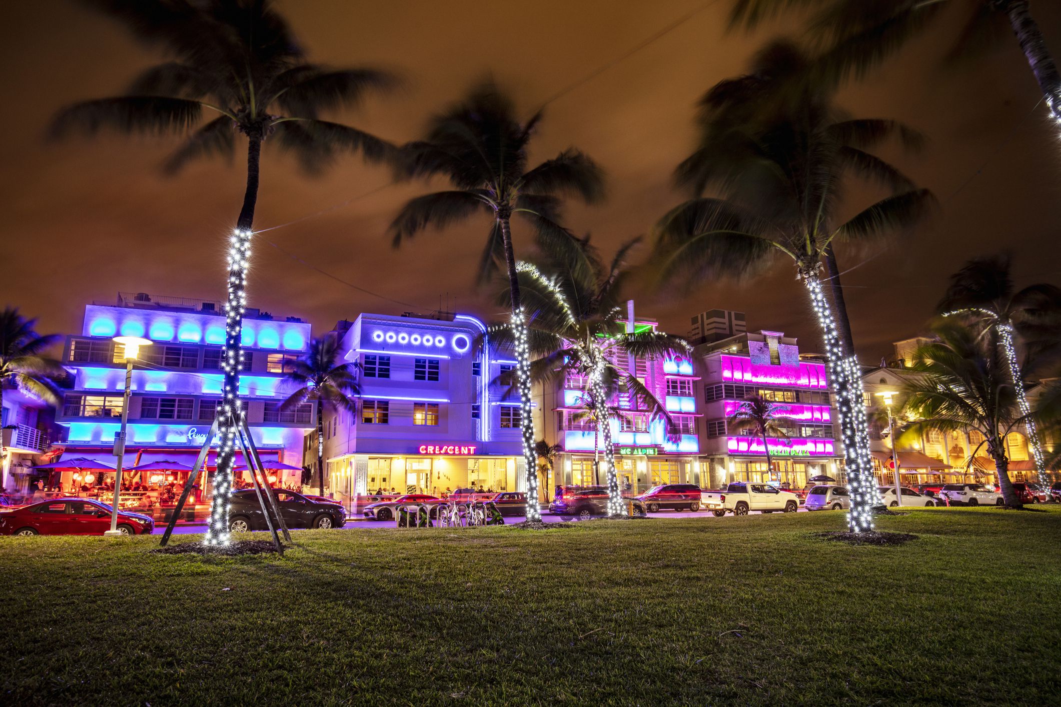 Nightlife at Ocean Drive in Miami Beach, Florida, USA