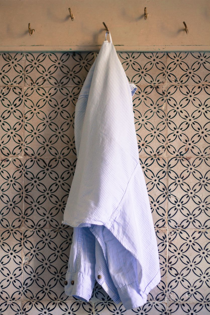 shirt hanging on loop