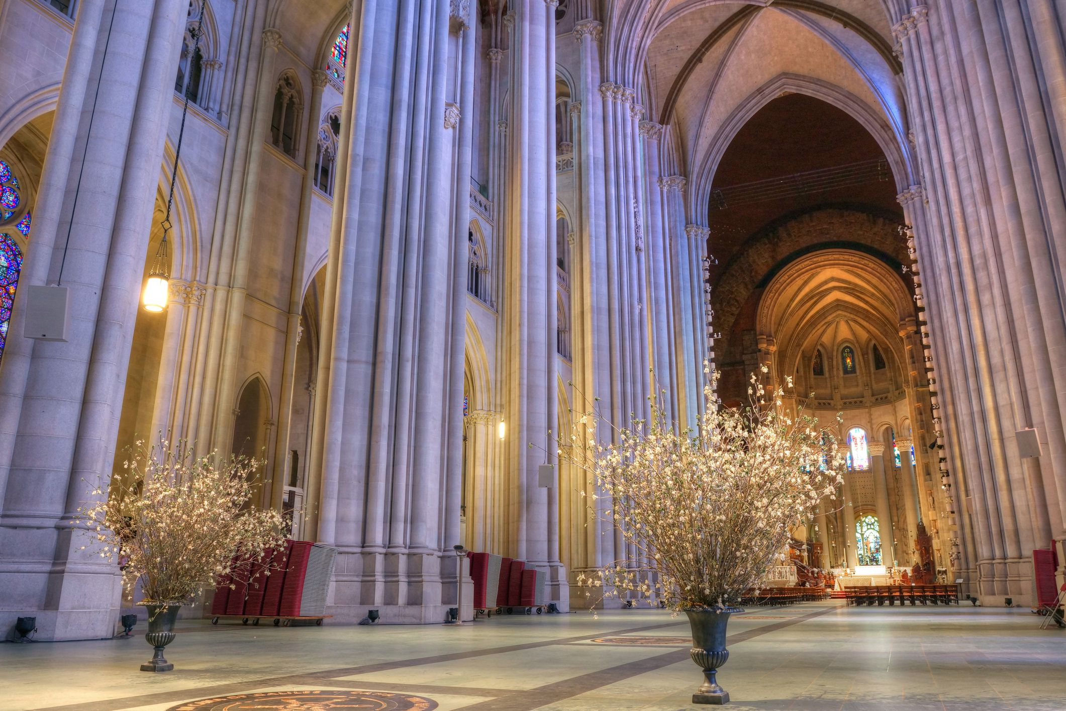 New York, NY, USA - May 25, 2016. A view of the interior of the Cathedral of Saint John the Divine in New York City.