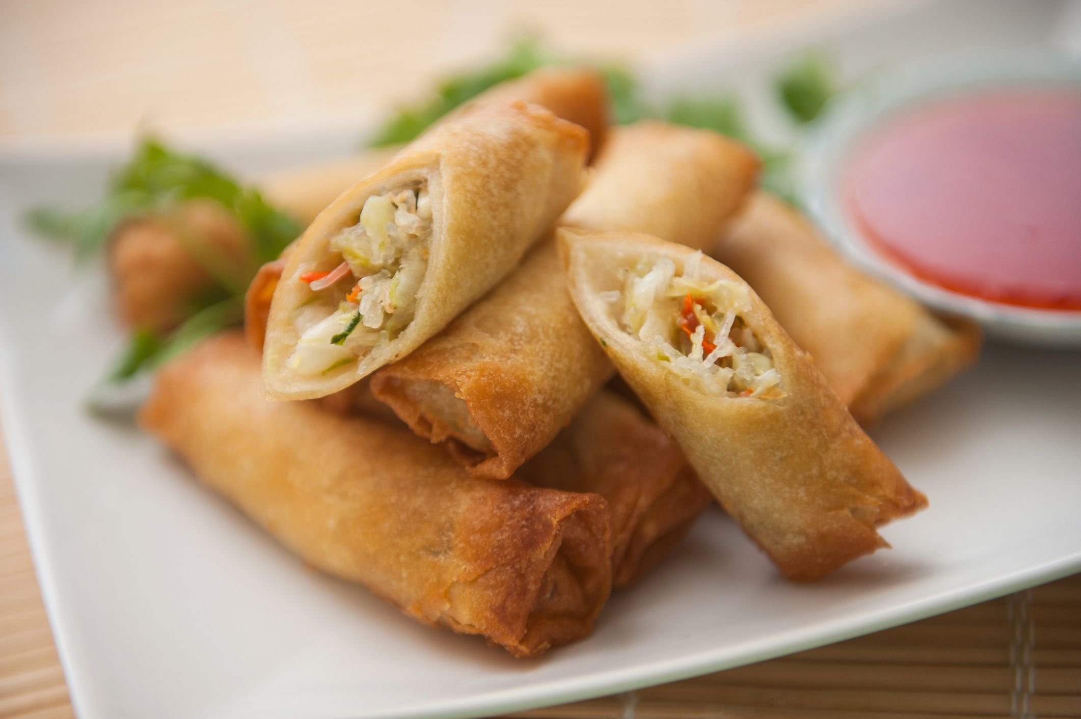 Egg rolls. Chinese, Vietnamese, Asian side dish.