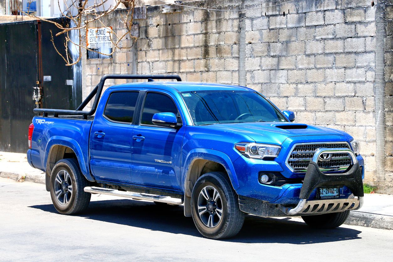 Blue Toyota Tacoma Pick Up Truck