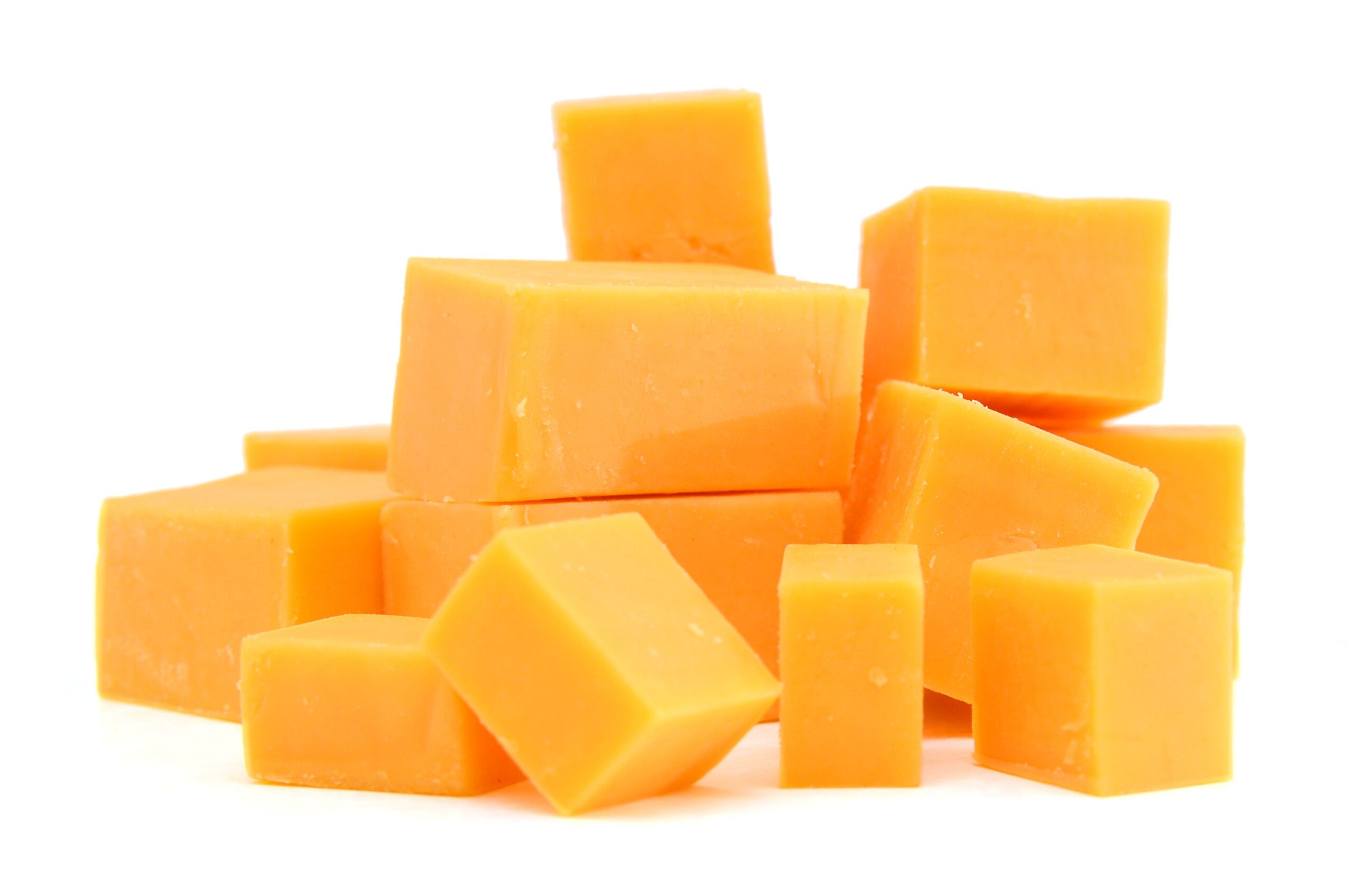 piece of cheese isolated on a white background