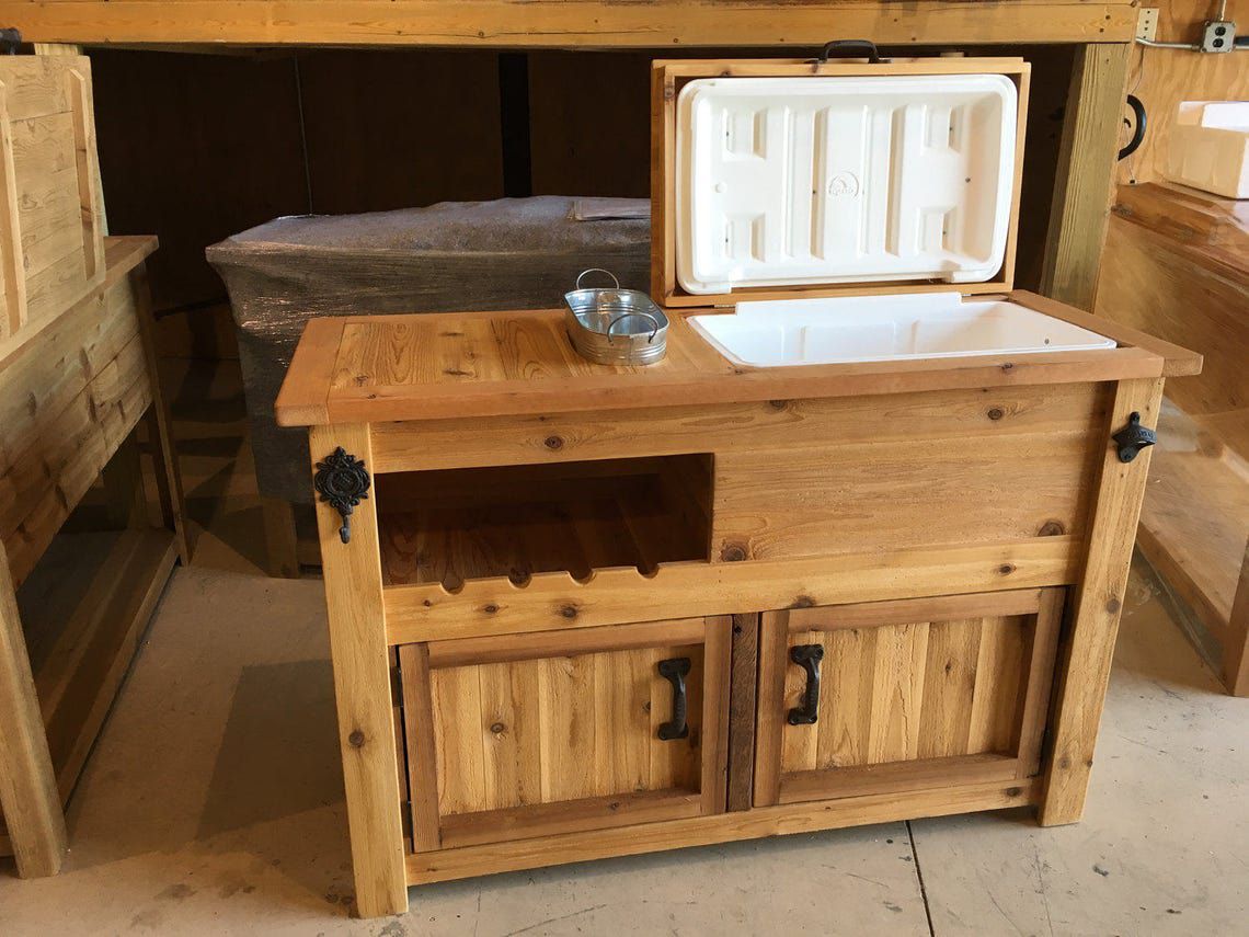 Rustic Wooden Cooler Cabinet