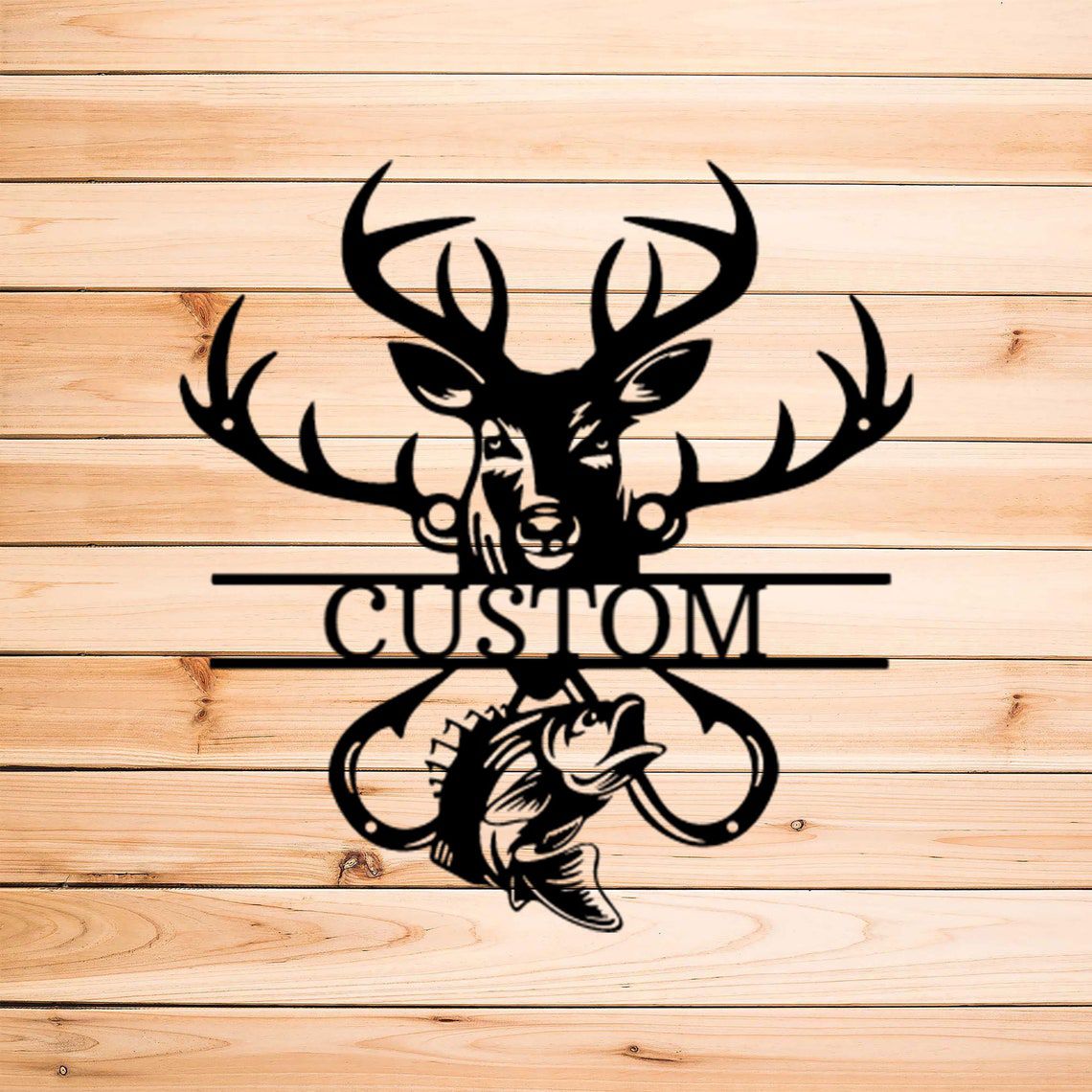 Outdoorsman Monogram Personalized Steel Wall Sign