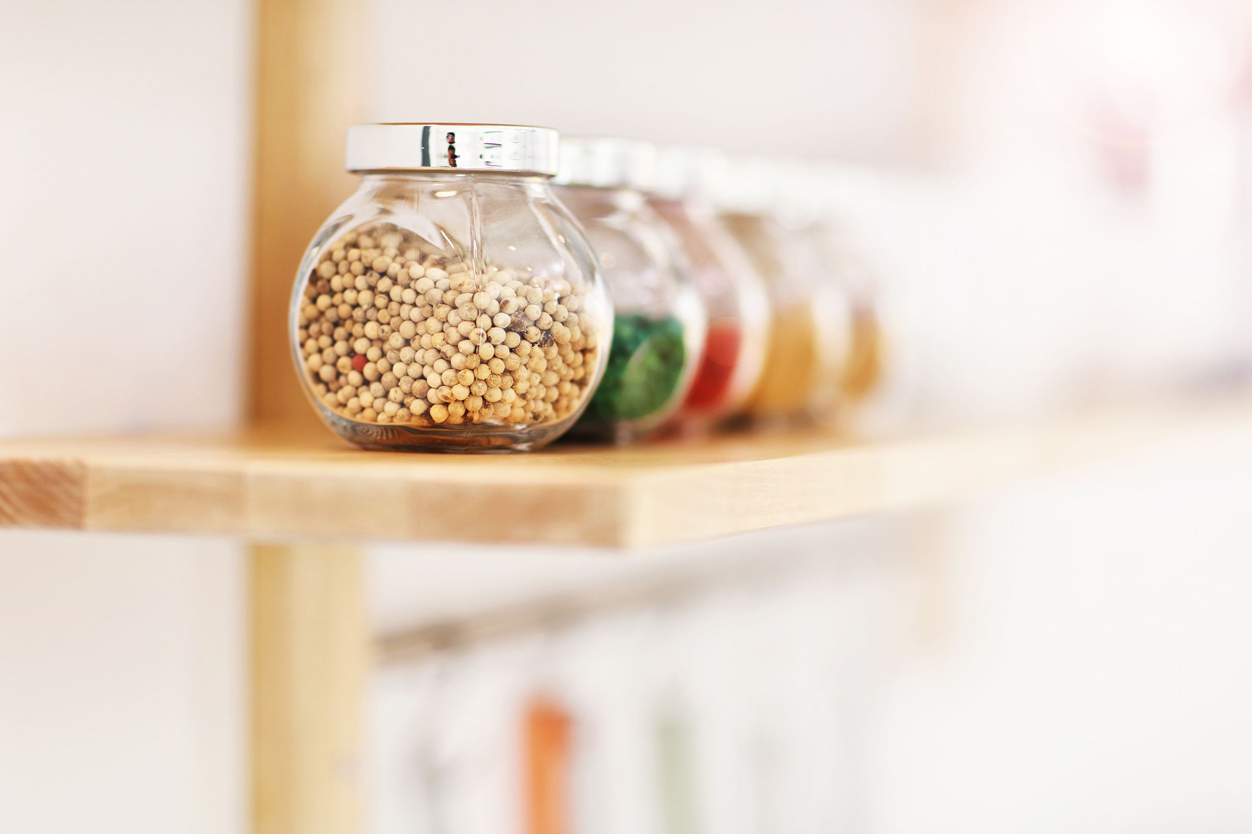 jars with spices in the kitchen