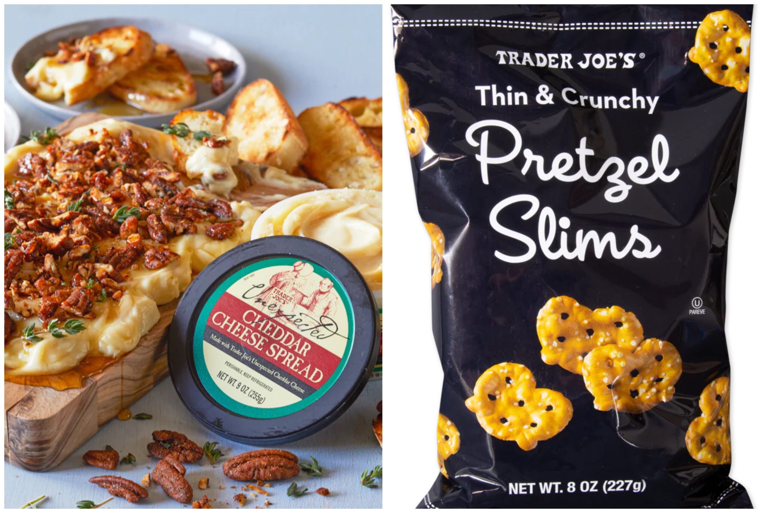 Unexpected Cheddar Cheese Spread and Pretzel Slims