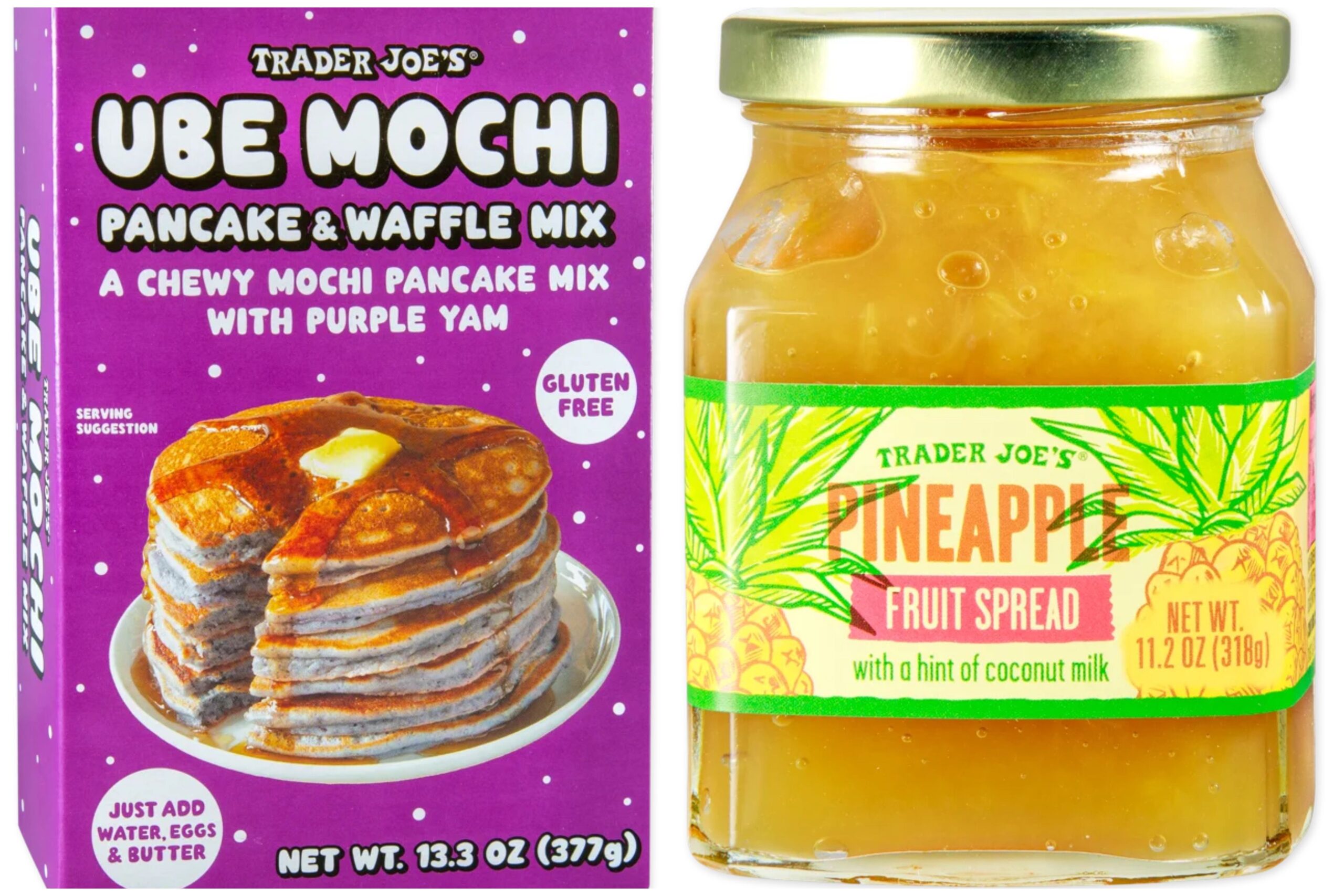 Ube Mochi Pancakes and Pineapple Fruit Spread