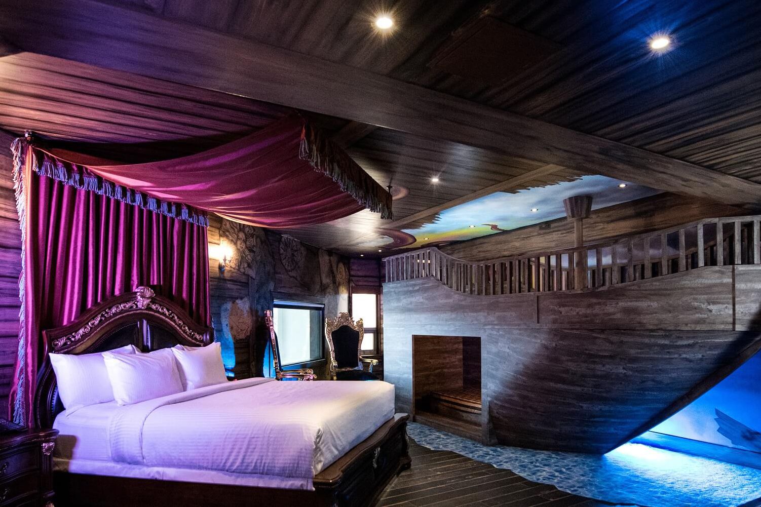 Interior of Pirate Room of Fantasyland Hotel, Edmonton, Alberta, Canada