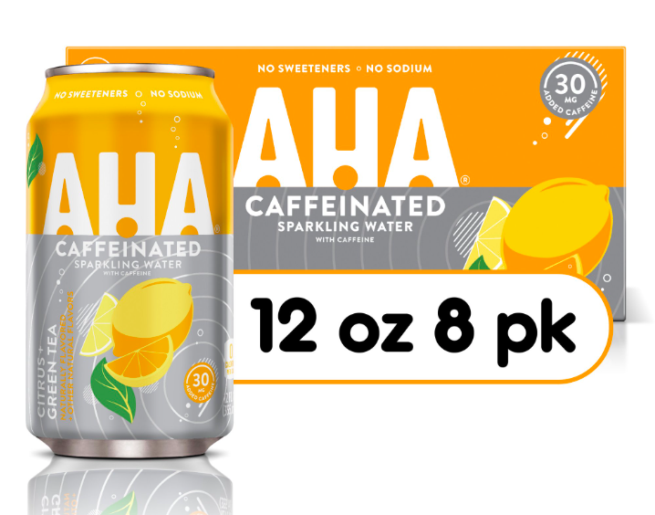 Aha Sparkling Water Citrus + Green Tea Flavor