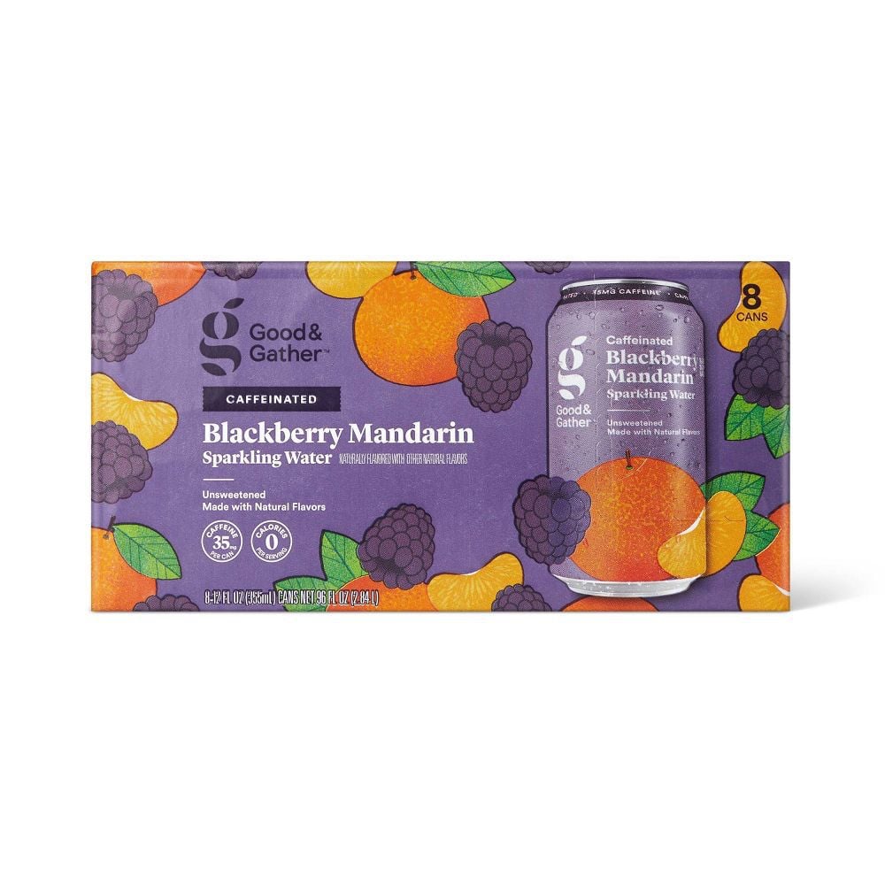 blackberry mandarin good and gather sparkling water with caffeine