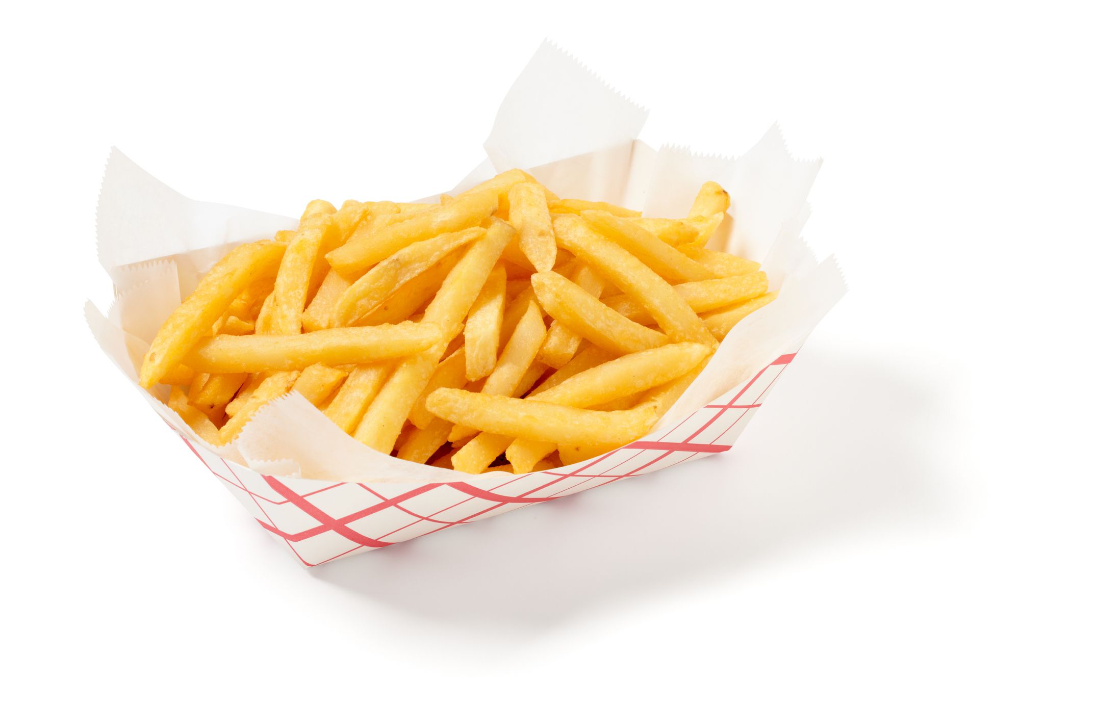 Fries isolated on a white background, larger files include clipping path. Exported at 16 bit, color corrected and retouched for maximum image quality.