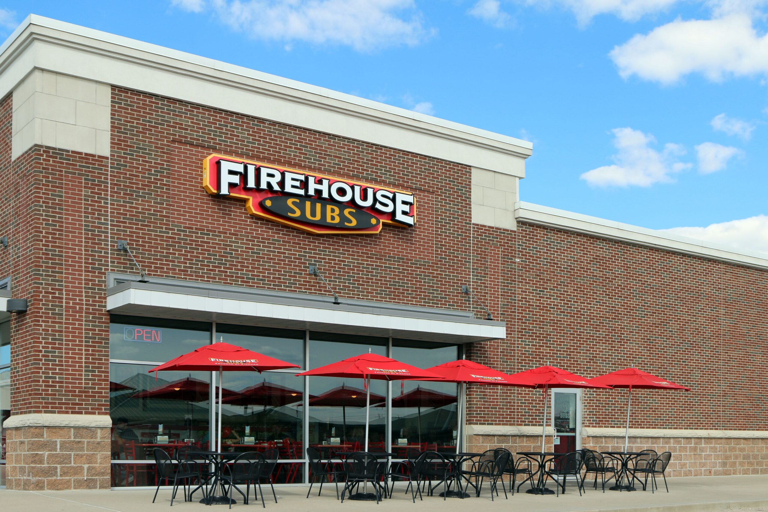 Lexington, Kentucky-December 30, 2017: Firehouse Subs is a chain of fast casual restaurants started by 2 former firemen. They have over 1100 branches throughout the USA, Puerto Rico, Canada and Mexico.