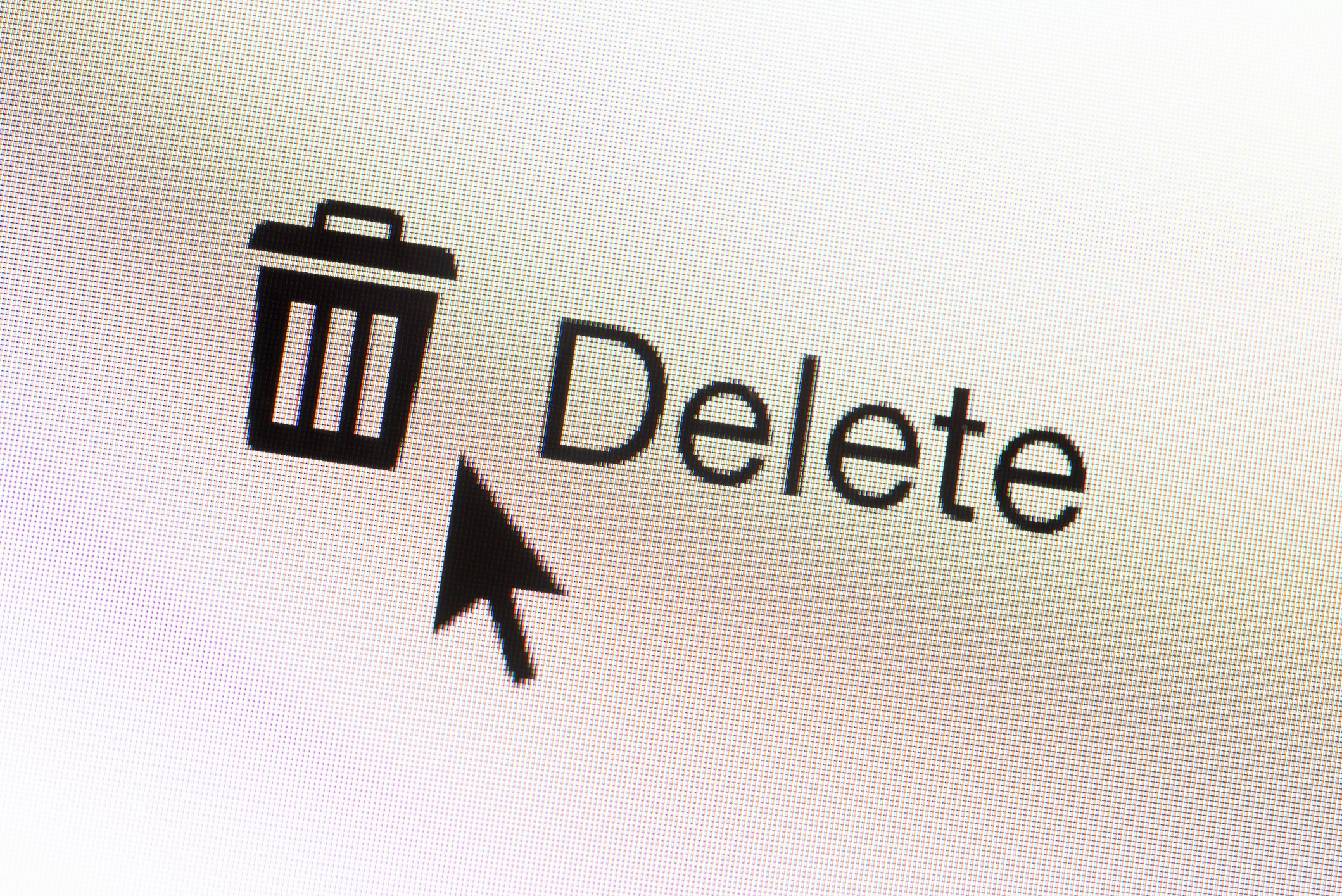 Closeup of a Delete web button