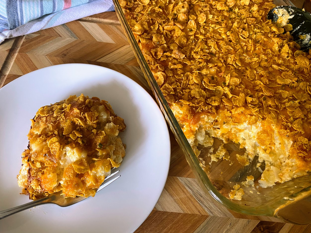 Cheesy Potato Casserole Plated