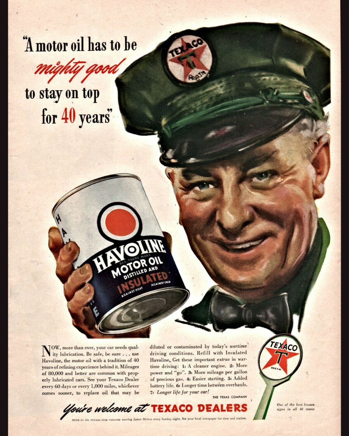 1944 gas station advertisement
