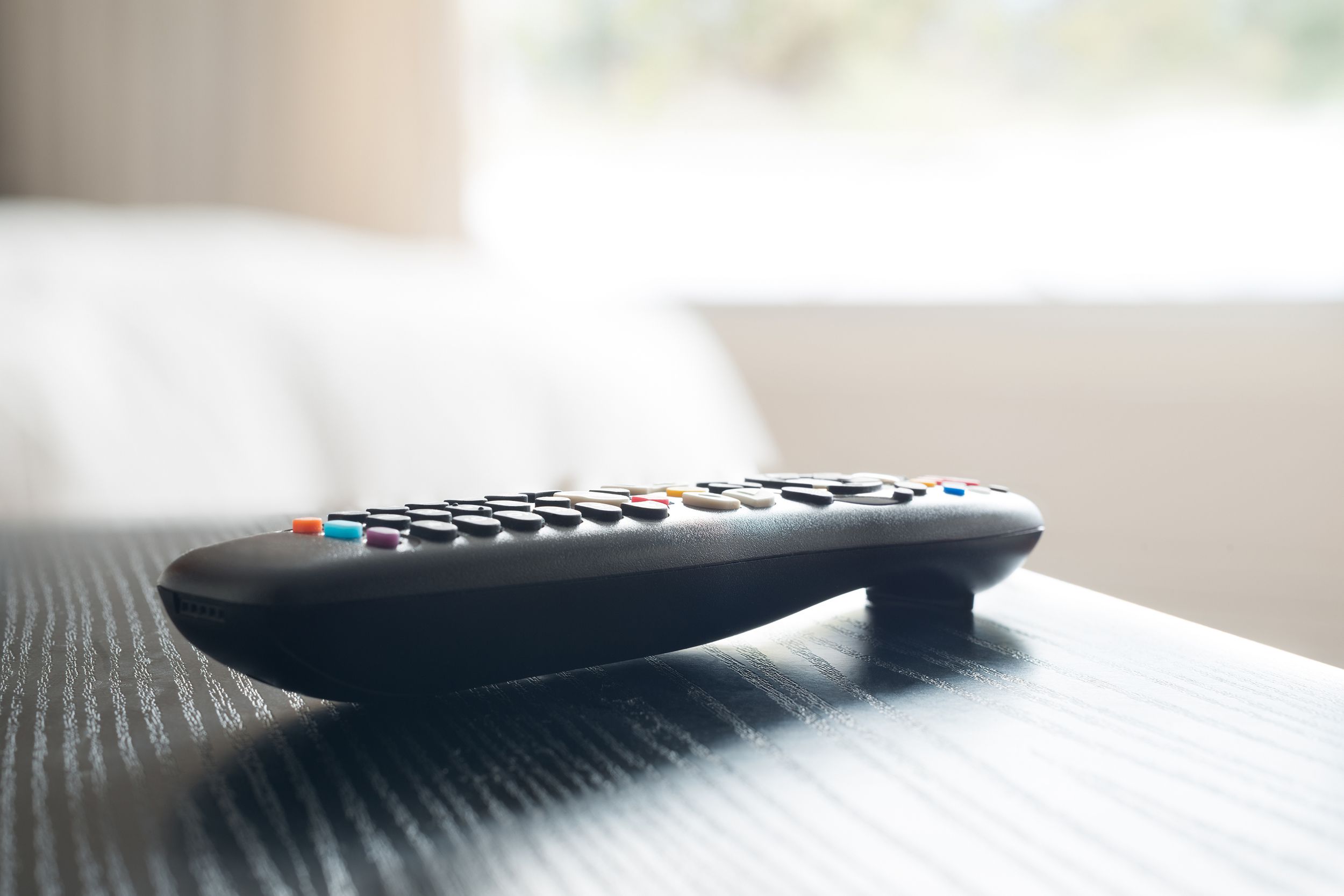 TV remote control on table