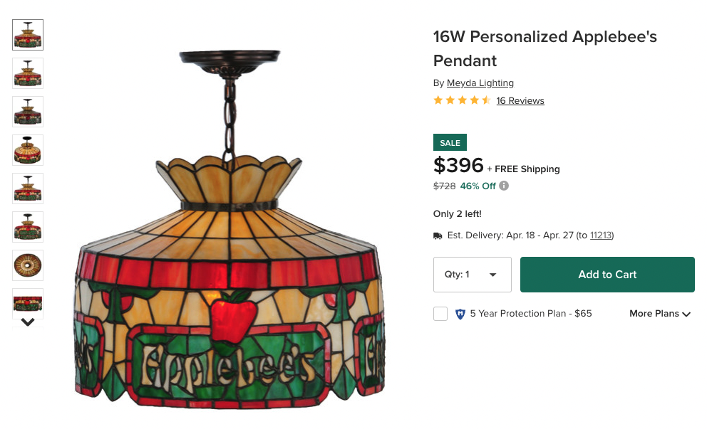 Applebees Lamp for Sale