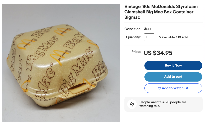 eBay Auction Big Mac container
