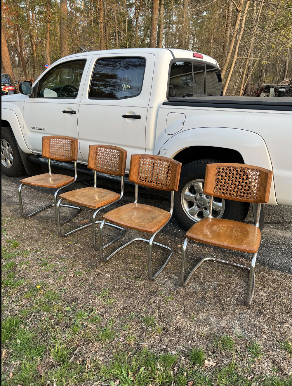 Chairs found during a dumpster dive