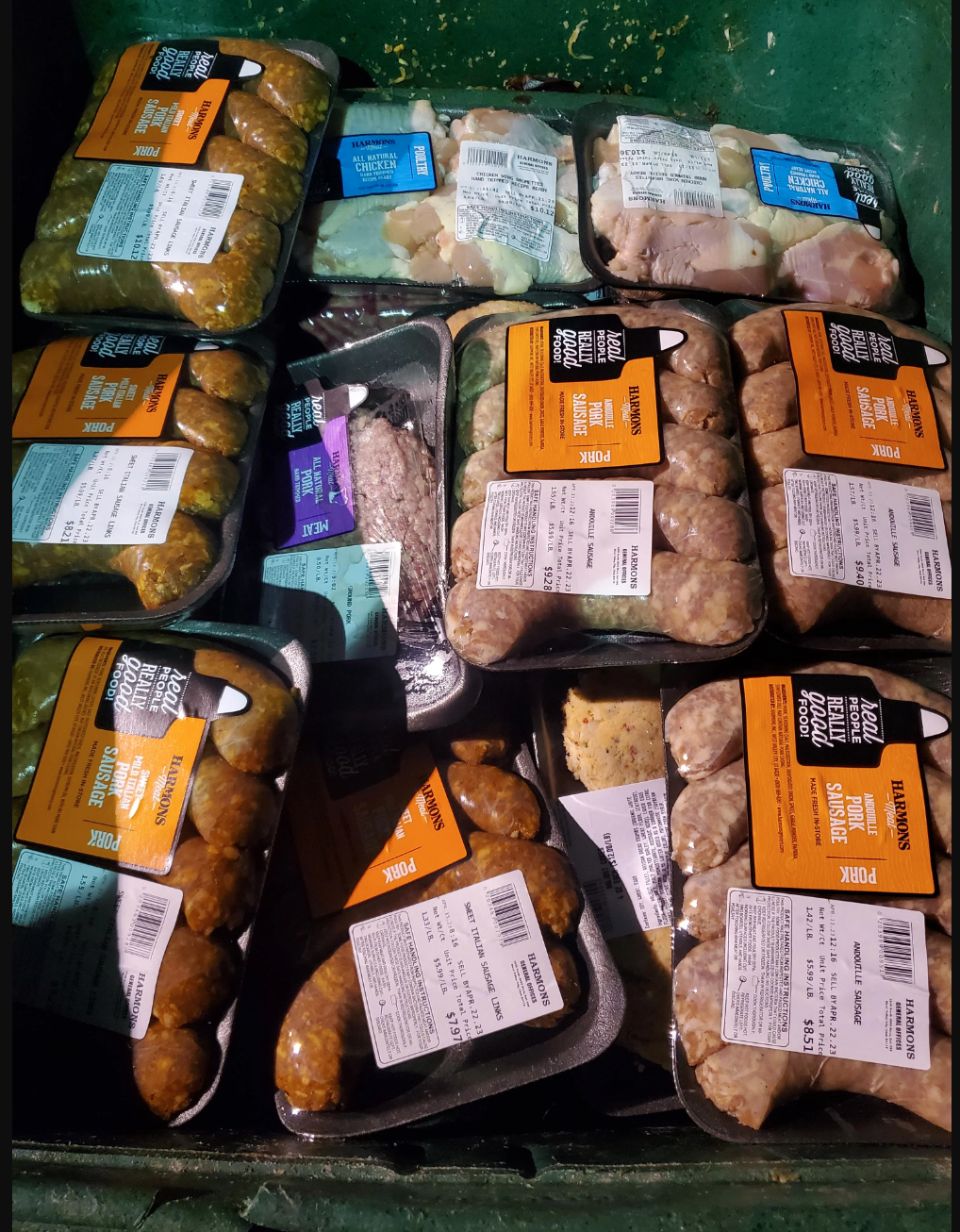Sausage found during dumpster dive