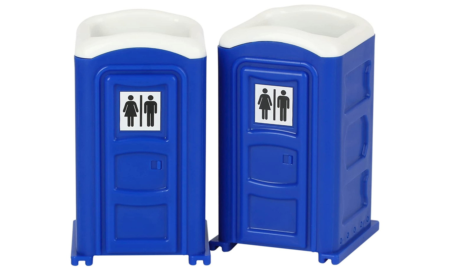 shot glasses that look like blue Porta Potties