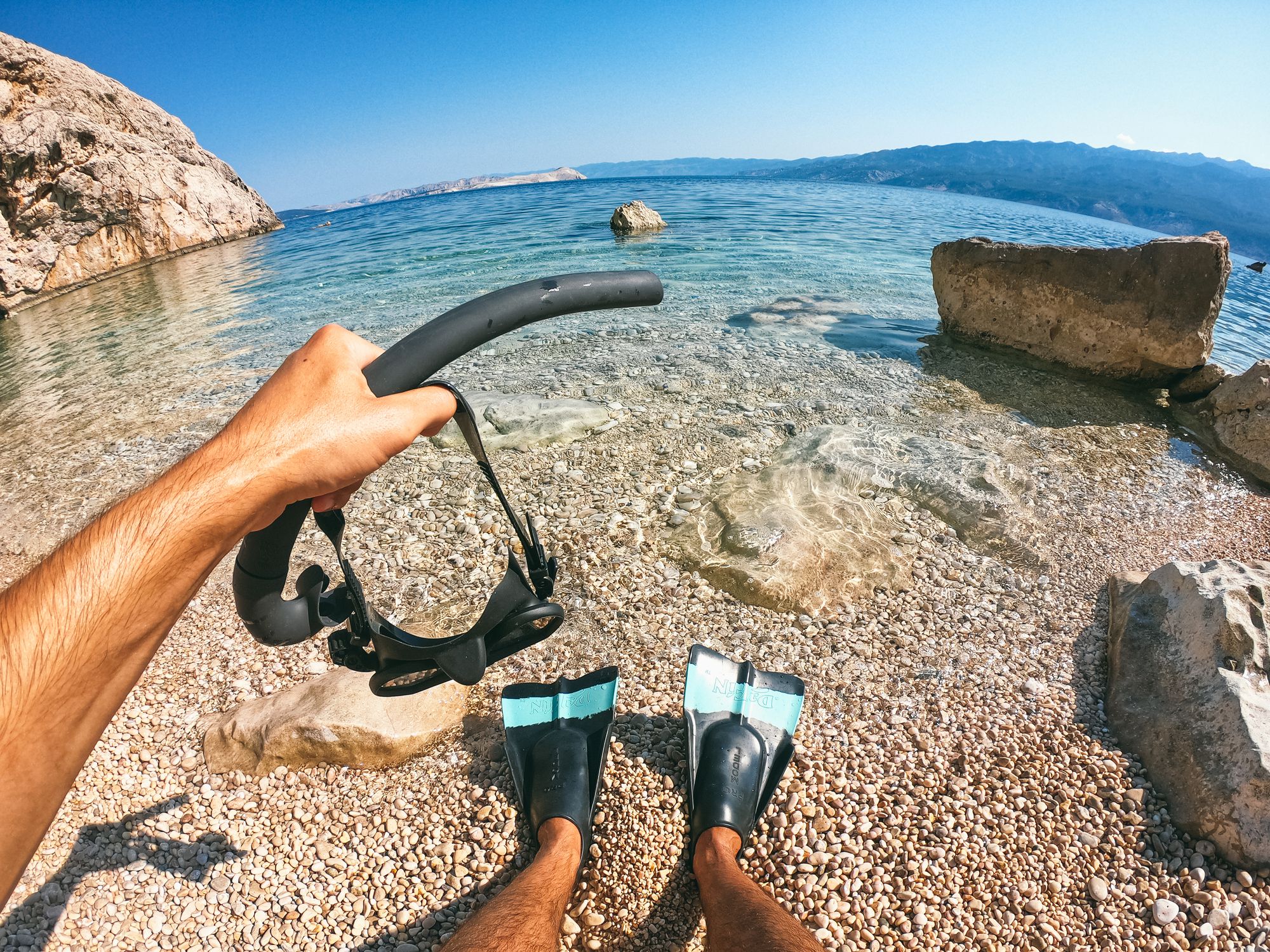 Man going snorkeling