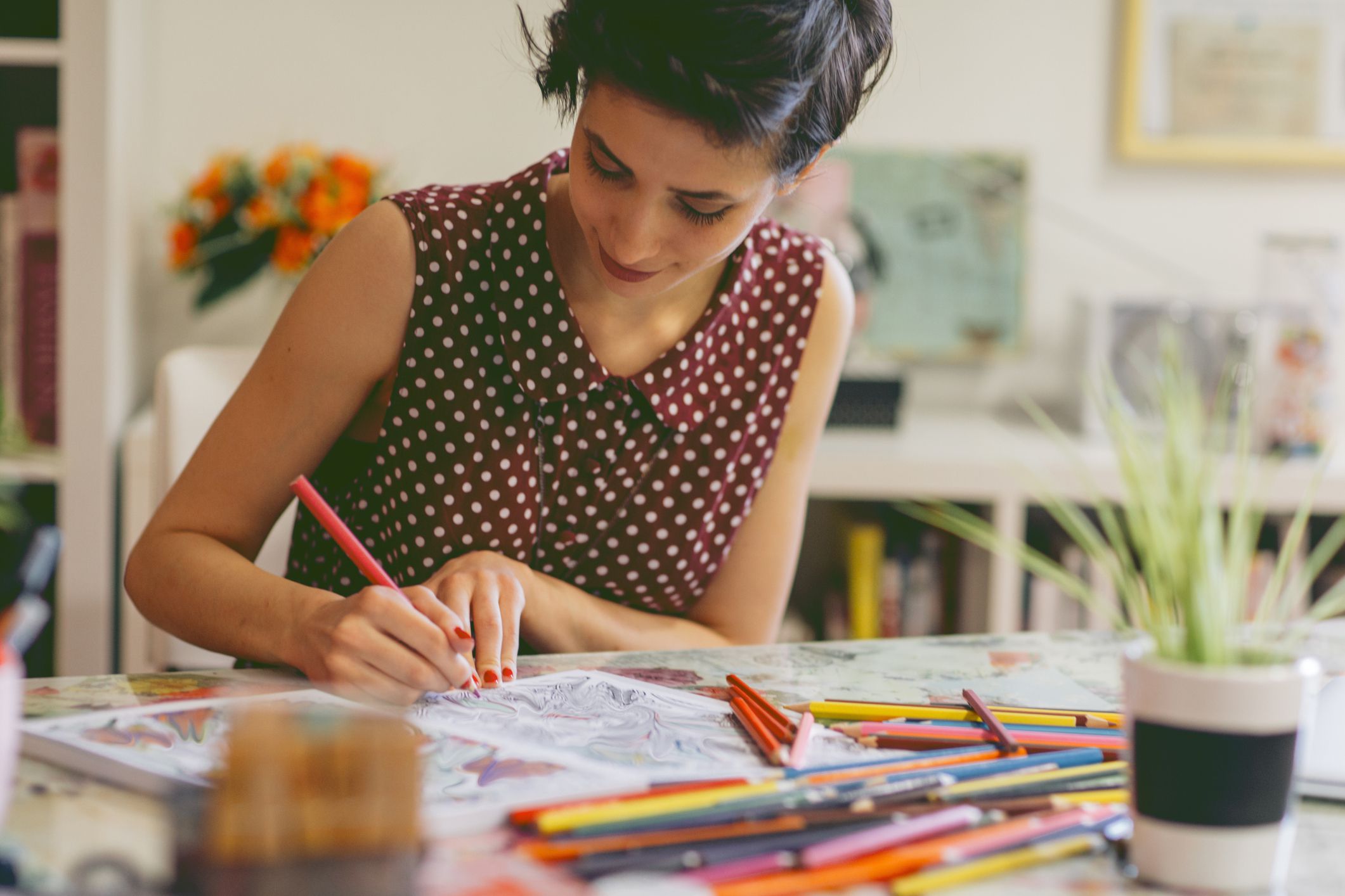 woman coloring Adult Coloring Book
