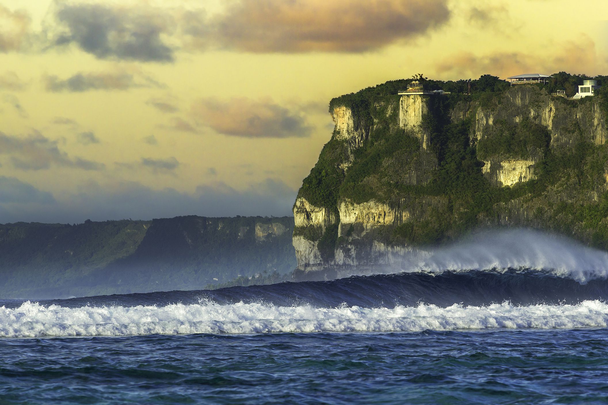 two lovers' point in guam at sunset