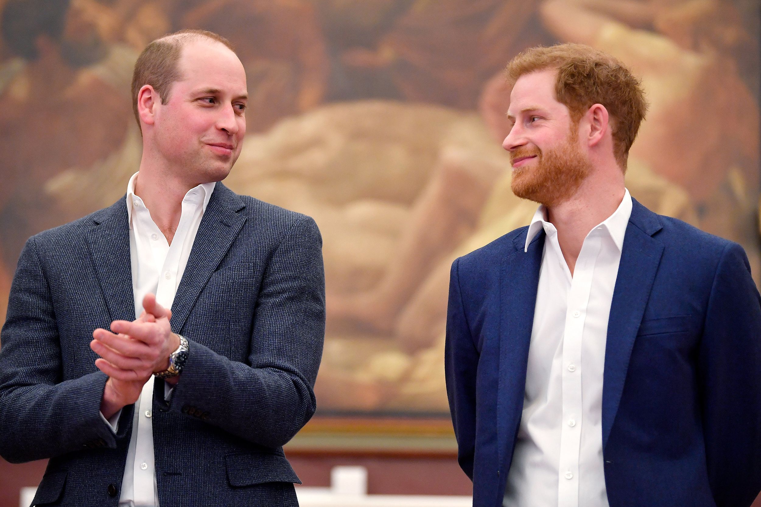 Prince William, Duke of Cambridge and Prince Harry attend the opening of the Greenhouse Sports Centre on April 26, 2018 in London, United Kingdom.