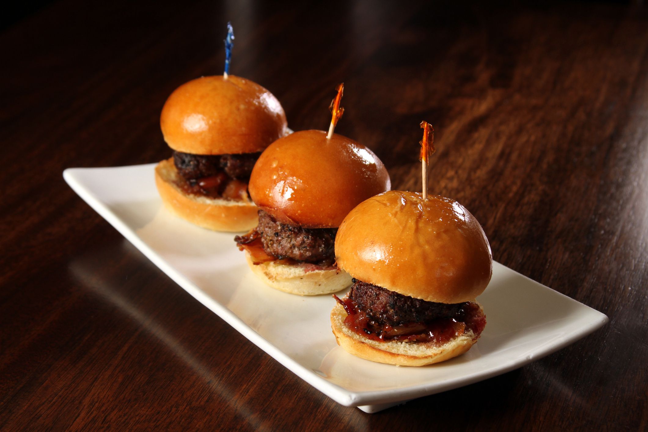 three burger sliders