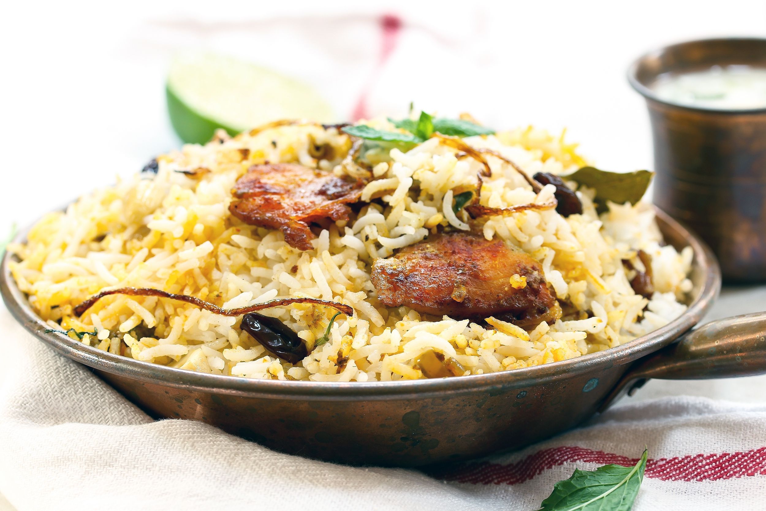 Biryani in brown stone deep plate