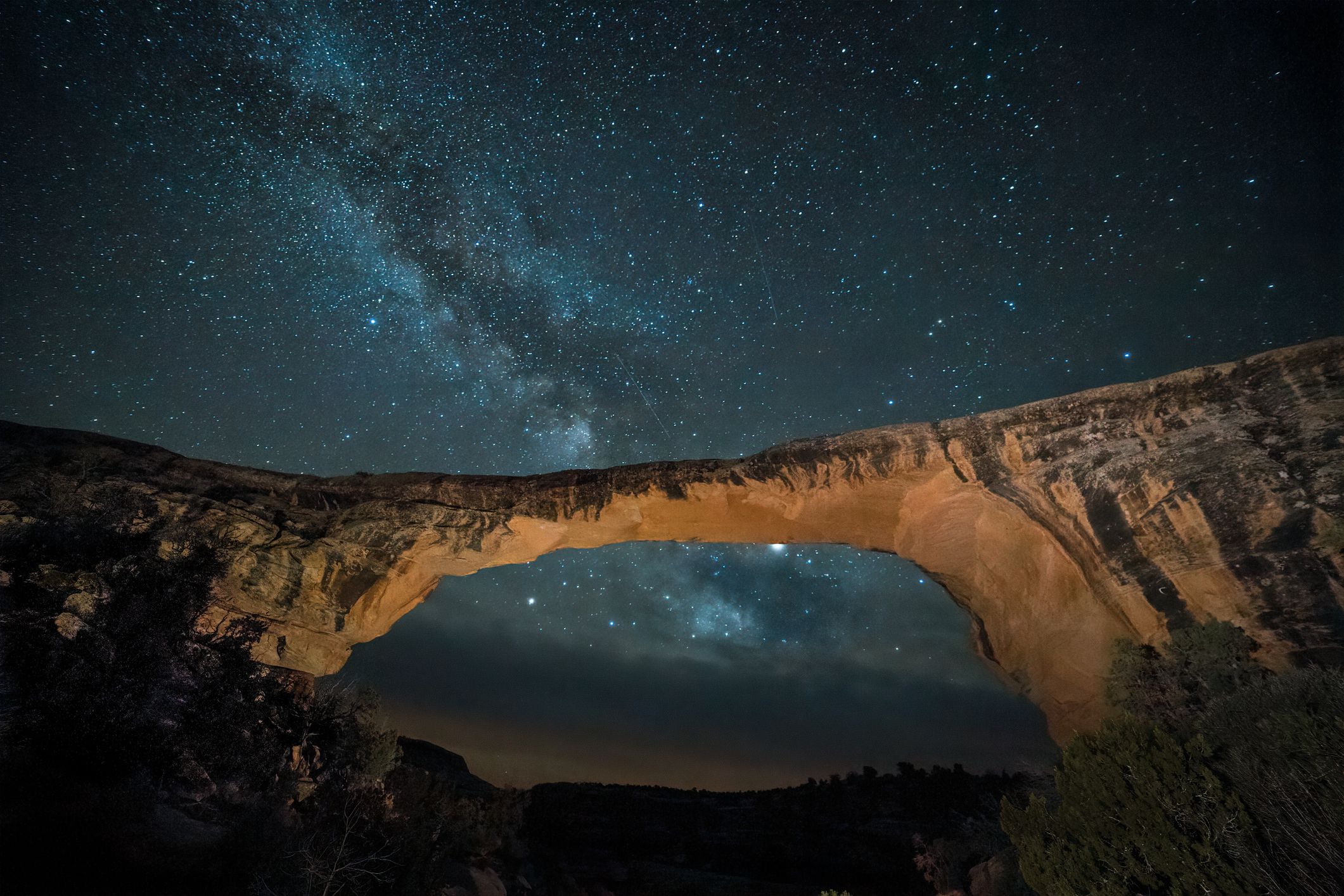 Owachomo Natural Bridge And Milky Way
