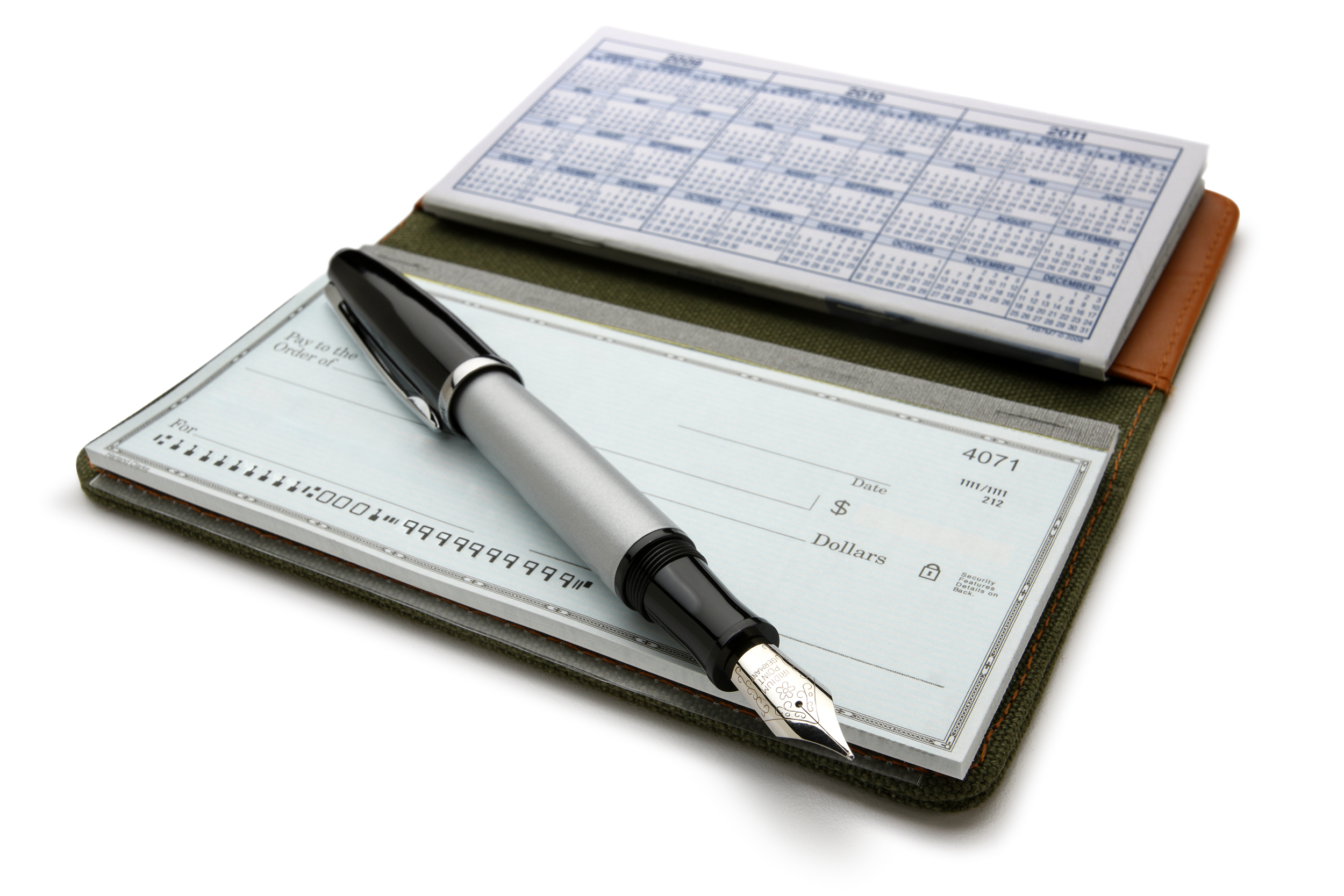 Checkbook and pen